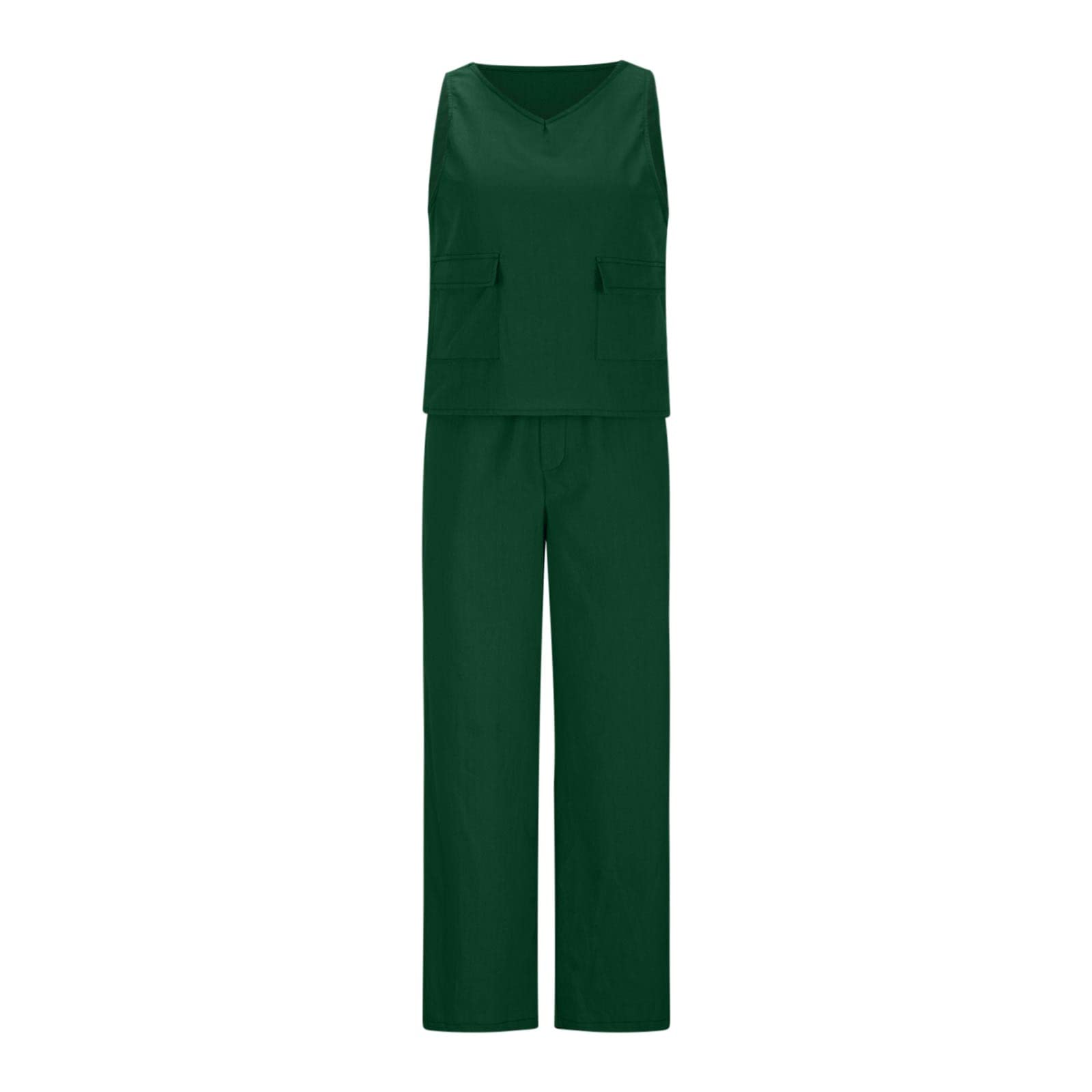 Women's 2-Piece Outfit Set - Red Palazzo Pants & Long Sleeve Cotton Top - Elegant Fall Fashion for Plus Size Women | Perfect for Office Wear, Date Nights & Casual Outings