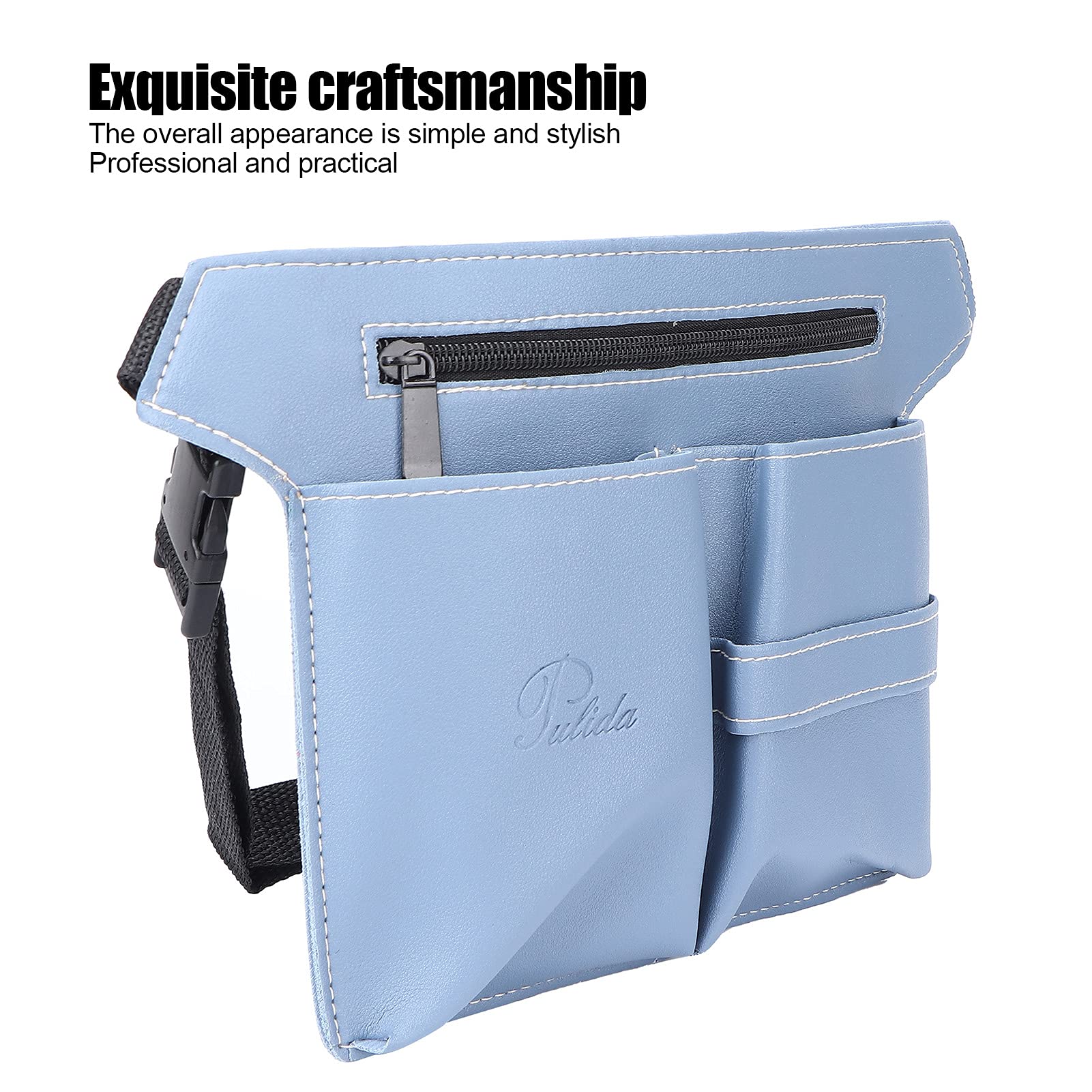 Professional Adjustable Waist Bag for Hairdressing Tools - Salon Storage Pouch with Belt for Stylists & Barbers (Blue) - Perfect for Mobile Hairdressers, Salon Professionals & Beauty On-The-Go