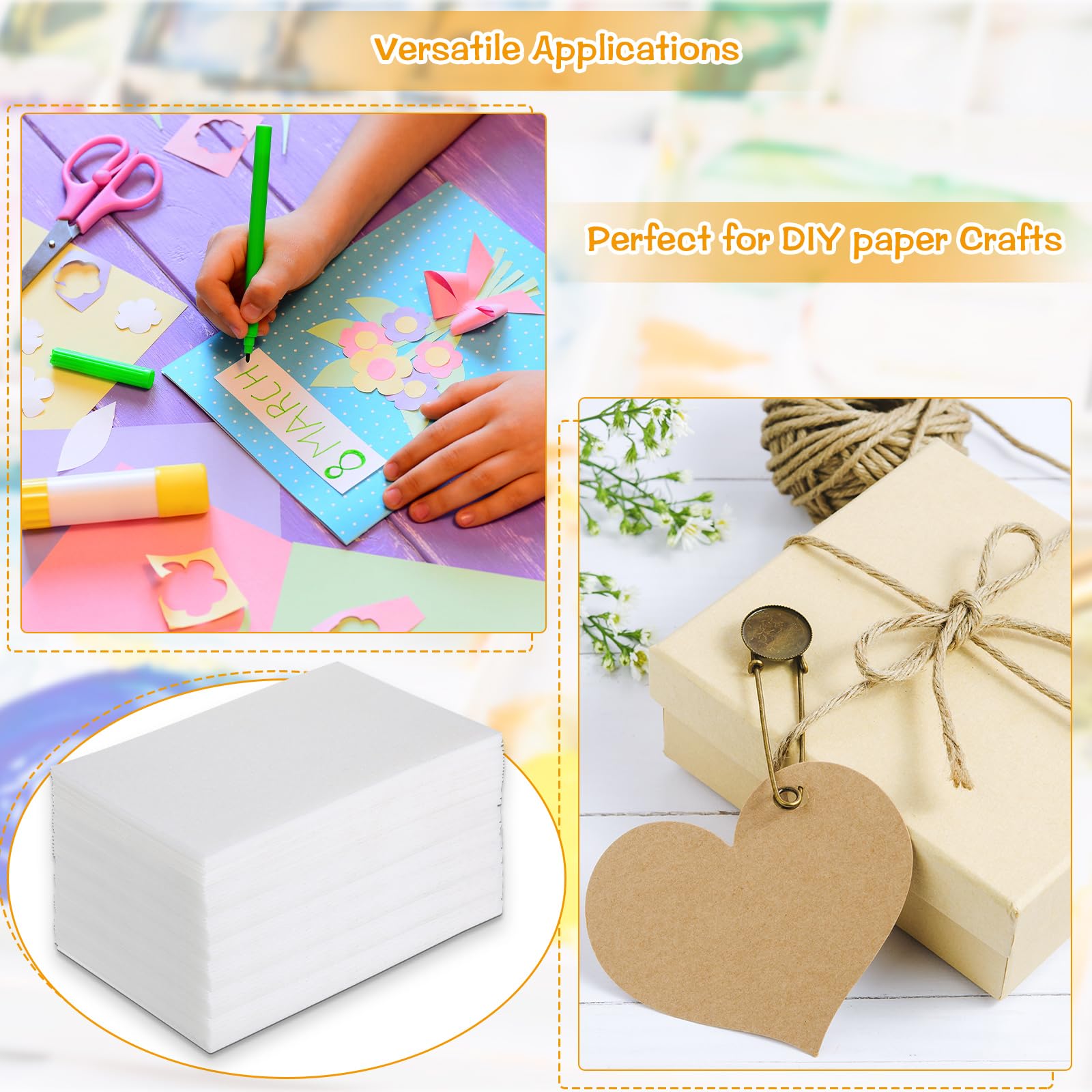 Cholemy 120 Pcs 4x6 Inch White Foam Sheets for Card Making, Scrapbooking & DIY Crafts - 1/20 Inch Thick Printing Plates for Stamping, Classroom Projects & Art Supplies (Perfect for Home, School & Office Use)