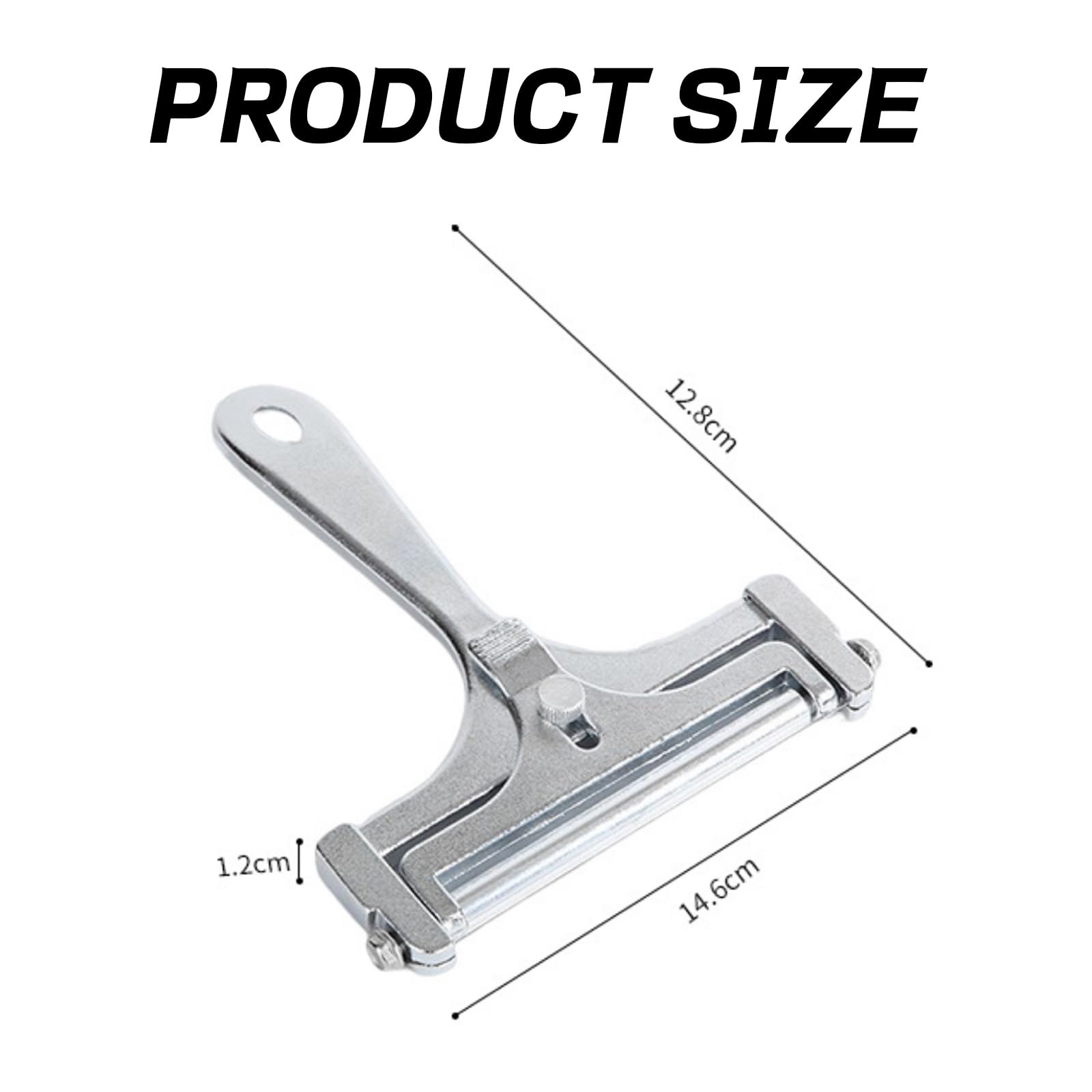 Stainless Steel Adjustable Wire Cheese Slicer - Handheld Cheese Cutter with 4 Extra Wires for Hard, Soft & Semi-Soft Cheeses - Perfect for Charcuterie Boards, Kitchen Prep & Gourmet Cooking