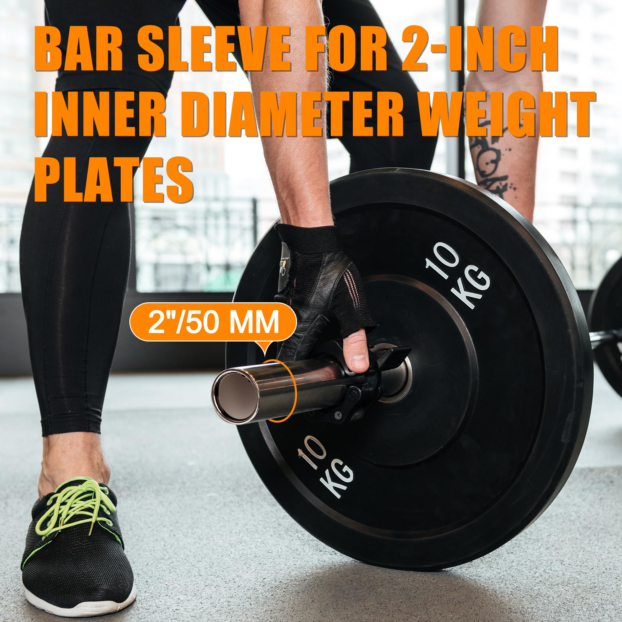 Holleyweb Olympic Barbell Bar 2 Inch EZ Curl Bar - Premium Weightlifting Bar for Biceps, Squats, Bench Press & Powerlifting - Heavy Duty Strength Training Bar for Home Gym & Professional Use