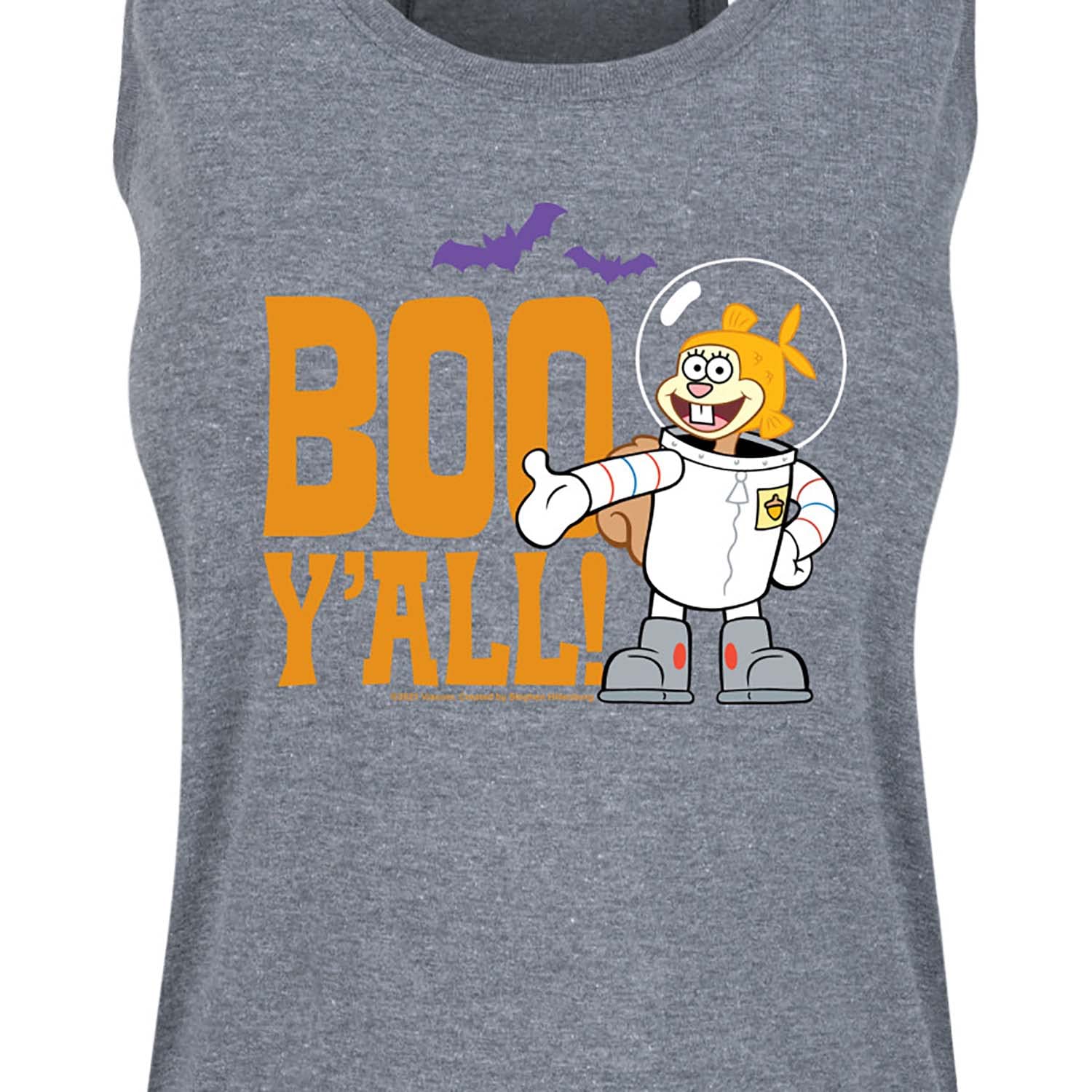 SpongeBob SquarePants Sandy Boo Y'all Women's Racerback Tank Top - Soft Breathable Hybrid Apparel - Perfect for Cosplay, Beachwear & Casual Summer Outfits
