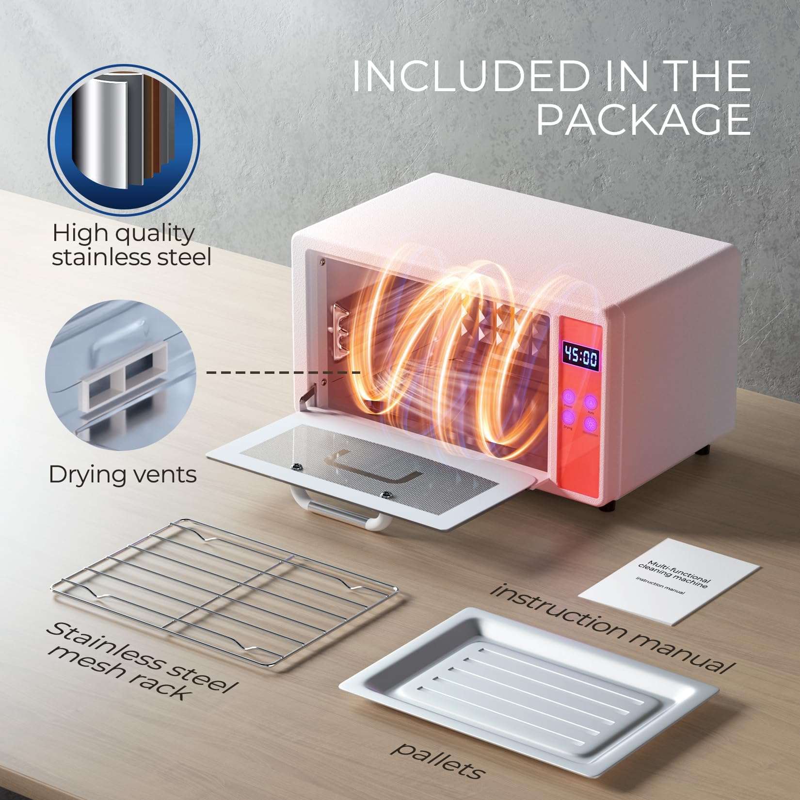 UV Light Nail Tool Cleaning Machine - 6L 110V 160W Dry Heat Sanitizer Cabinet for Manicure & Barber Salon Tools | Professional UV Sterilizer for Nail Files, Clippers & Beauty Equipment | Perfect for Salon Hygiene & Home Use