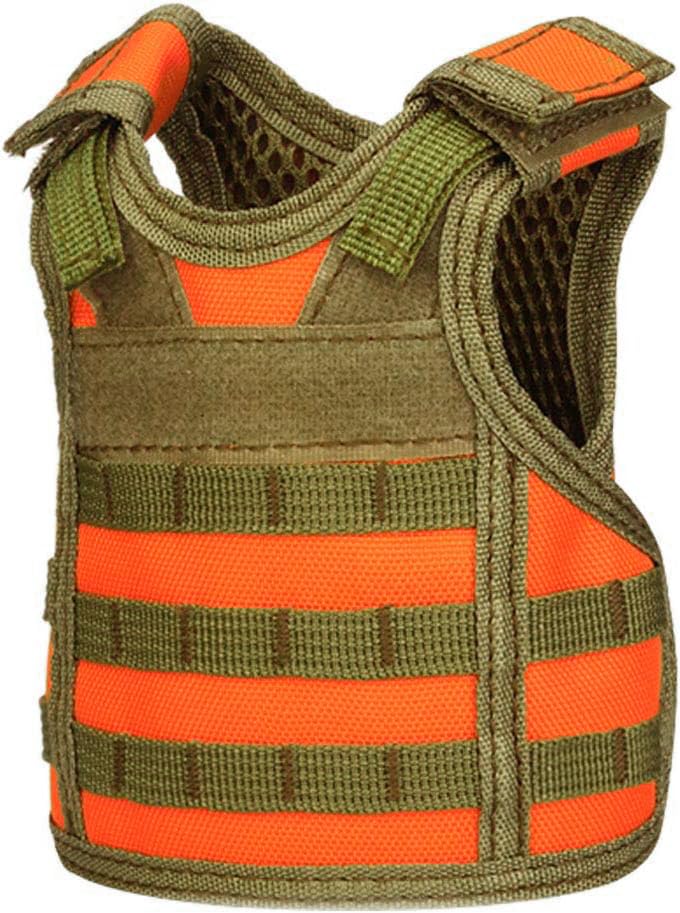 AOUTACC Mini Tactical Beer Vest - Adjustable MOLLE Drink Bottle Holder & Beverage Cooler Jacket for Outdoor Camping, Hiking, BBQ and Tailgating Parties