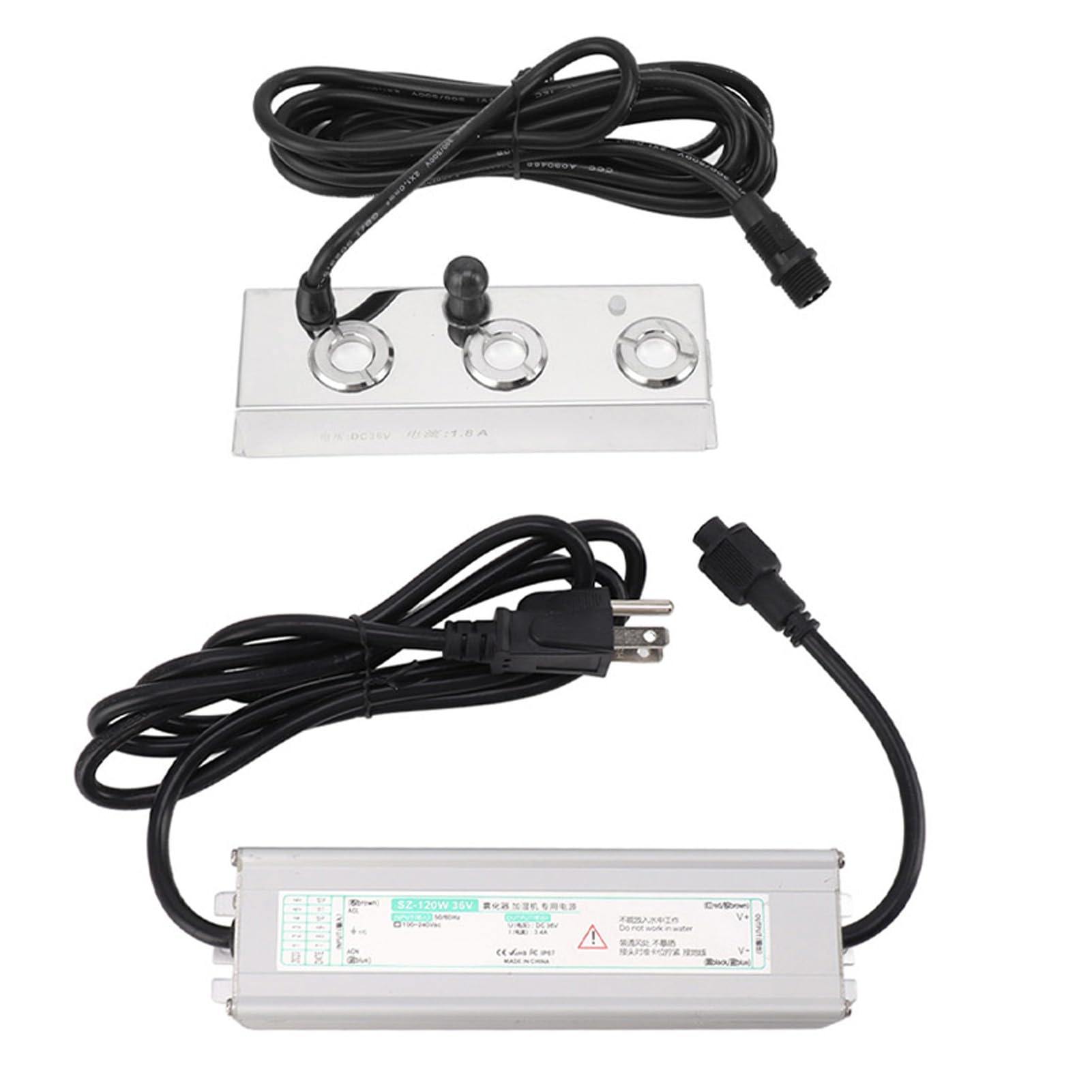 120W Ultrasonic Fog Maker with Auto Shutoff - IP67 Waterproof Pond Fogger for Greenhouse, Rockery, Lawn & Halloween Decorations | 3-Pack Mist Makers with US Plug for Indoor/Outdoor Use