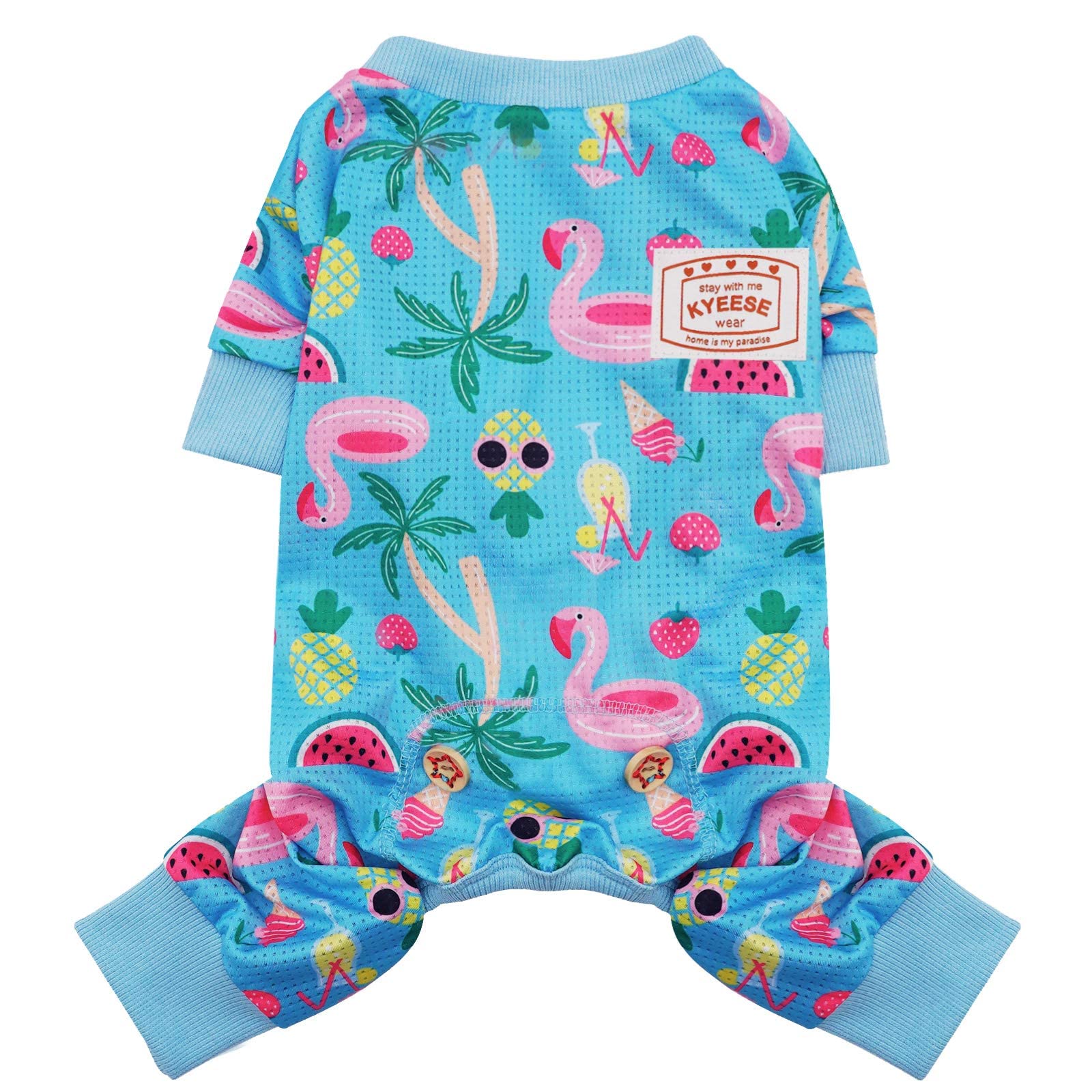 KYEESE Lightweight Dog Pajamas for Medium Dogs - Breathable Dog Onesie Jumpsuit with Anti-Shedding Cover | Perfect for Summer Nights, Indoor Lounging & Pet Photo Shoots