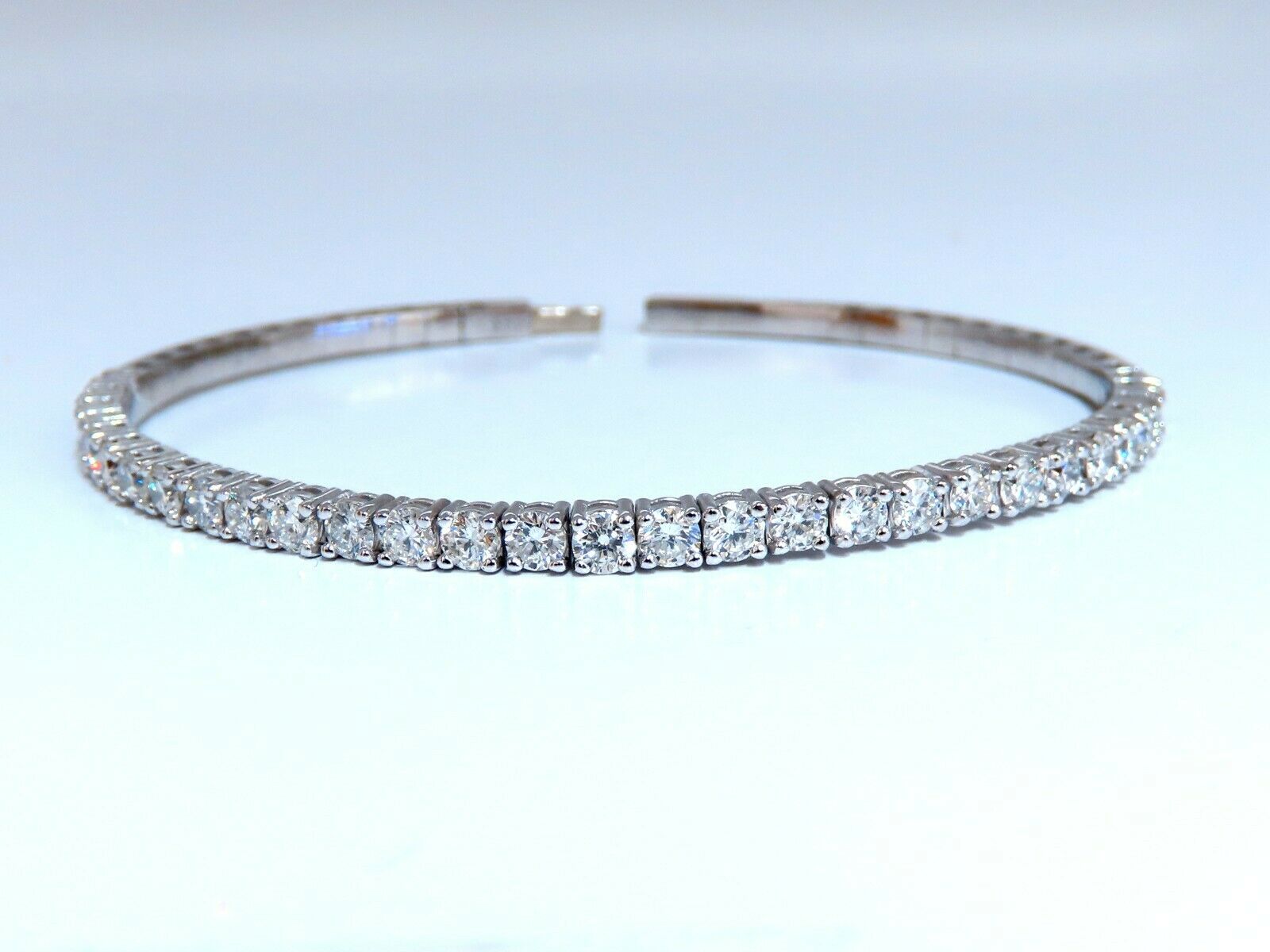 2.90ct Natural Round Diamond Tennis Bracelet - 14K Gold Flexible Bangle for Women | Perfect for Weddings, Anniversaries & Special Occasions