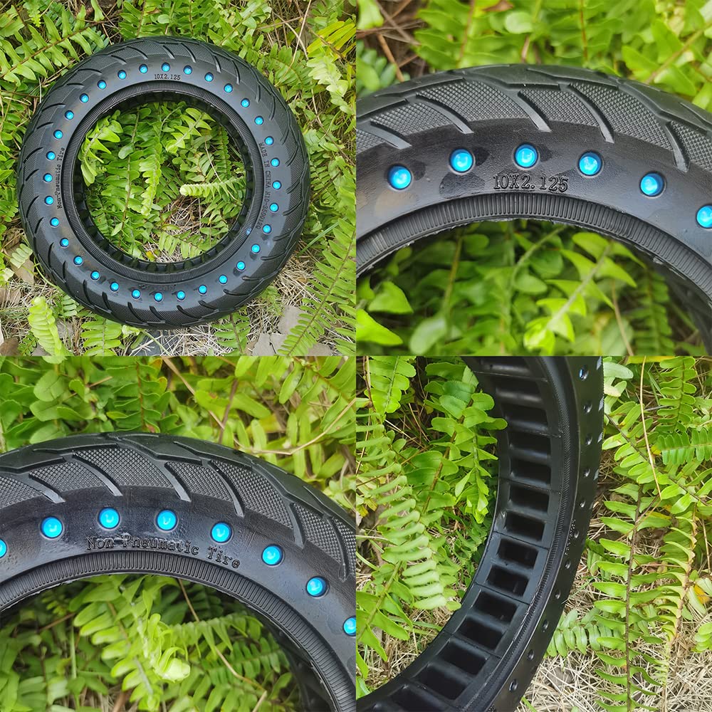 1 Pcs 10x2.125 Solid Honeycomb Tires for Electric Scooter - Front/Rear Wheel Replacement - Non-Pneumatic Shock Absorber Tire (Blue) - Perfect for Commuting, Urban Travel & Last-Mile Delivery