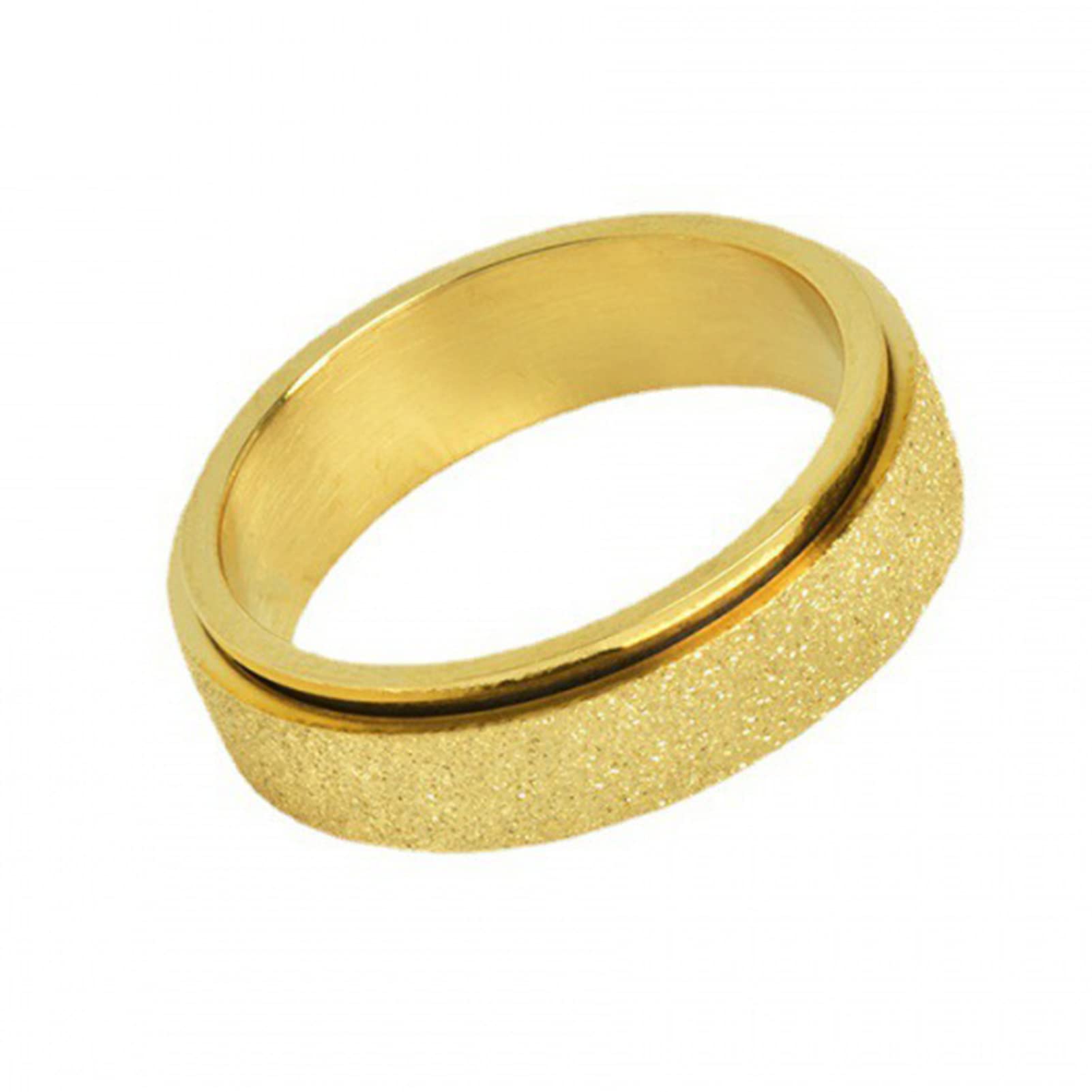 Bluelans Spinner Ring for Anxiety Relief - Stainless Steel Fidget Ring for Women & Men with Glitter Finish - Stress Relieving Jewelry in Black, Silver, Gold, Rose Gold & Rainbow Colors - Perfect for ADHD, Focus & Office Use