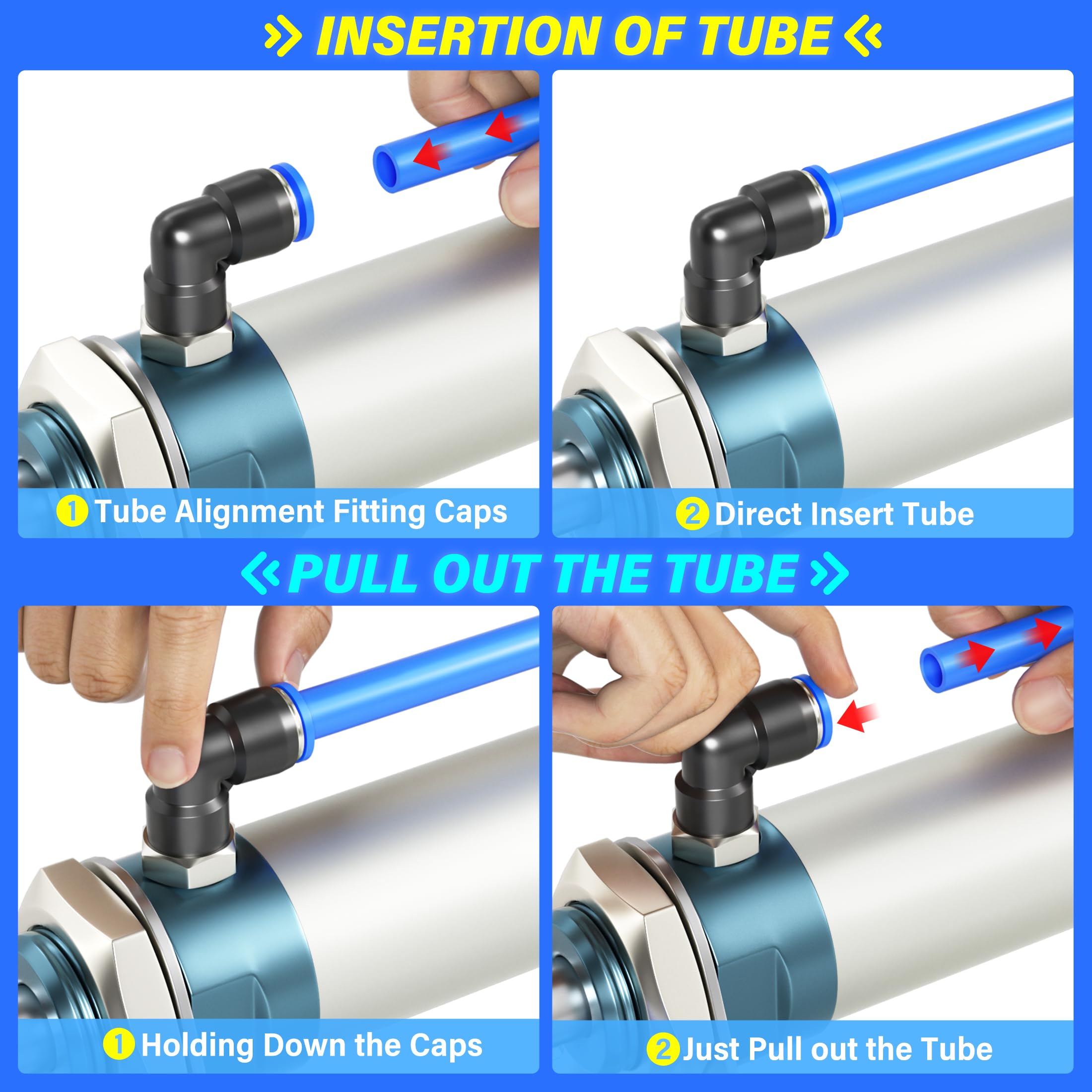 TAILONZ PNEUMATIC Blue 1/4 Inch OD 10 Meters PU Air Hose - High Pressure Flexible Polyurethane Tube for Air Compressor, Pneumatic Tools, and Fluid Transfer - Ideal for Industrial, Automotive, and DIY Projects