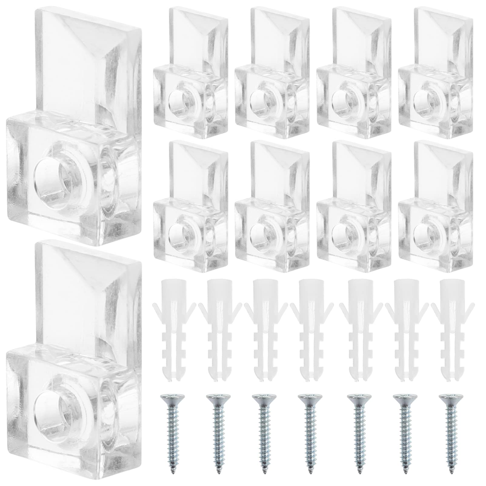 20 Sets Heavy Duty Mirror Hanging Clips - Frameless Mirror Holder Brackets for Bathroom, Dresser & Wall Mirrors - Secure Glass Mirror Mounting Kit for Home & Commercial Use
