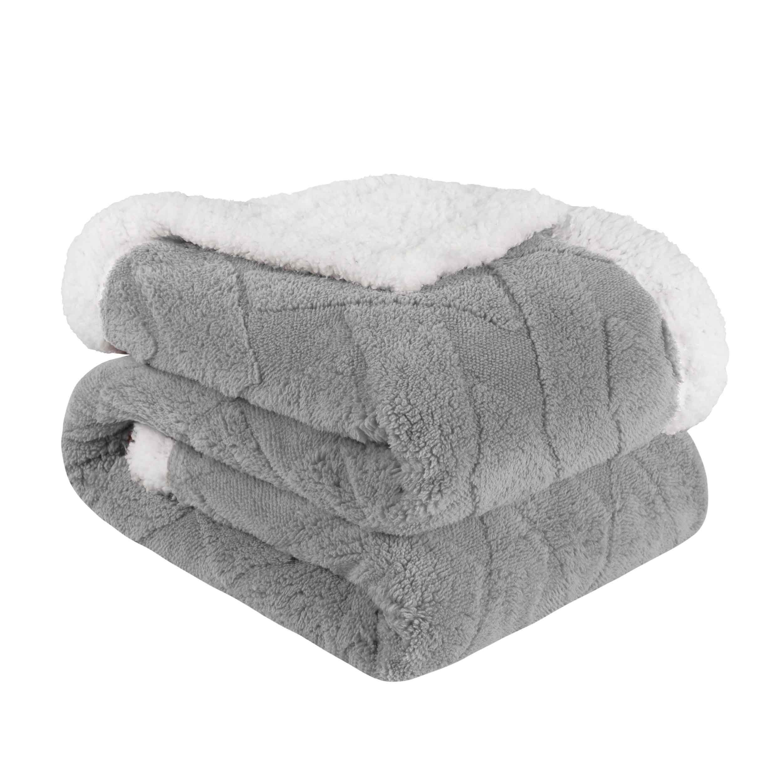 Nuuk Reversible Jacquard Lattice Plush Sherpa Fleece Blanket - Ultra Soft & Warm Winter Throw for Couch, Bed & Travel - Cozy Home Decor Gift for Christmas & Cold Weather