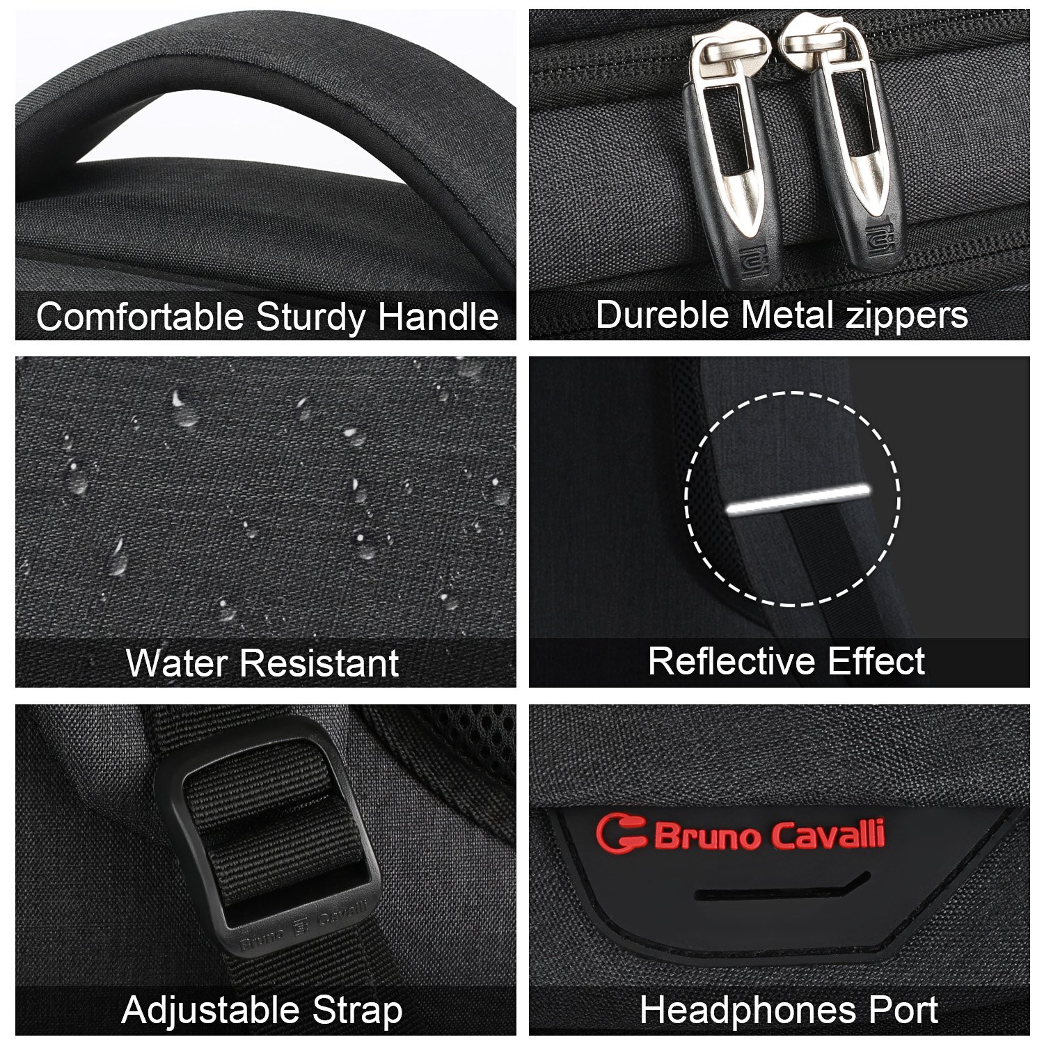 Laptop Backpack for Business Travel - Anti-Theft Slim Durable USB Charging Port Water Resistant College Computer Bag for Women & Men - Fits 15.6 Inch Laptop & Notebook - Black - Ideal for Office, Commute & Campus Use