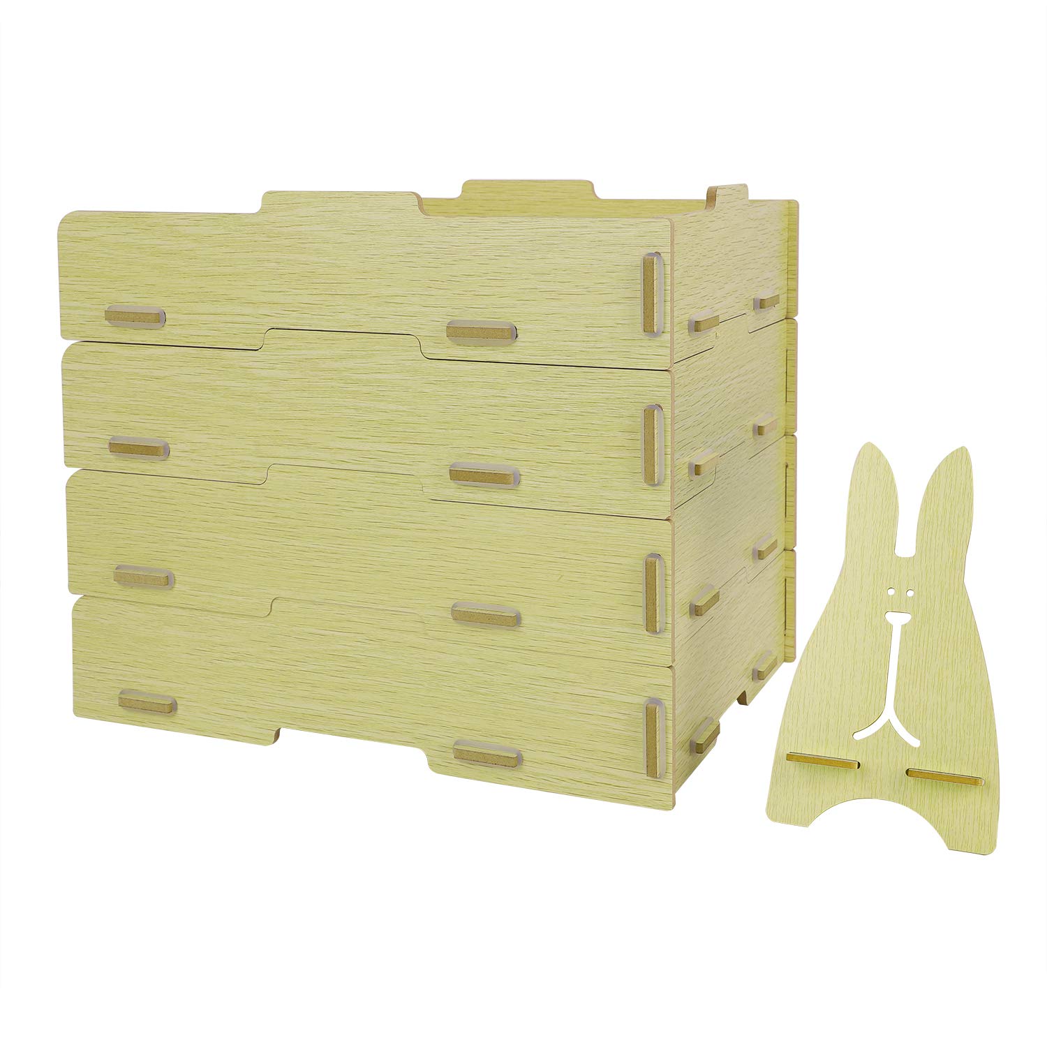 4-Tier Stackable Wooden Office File Organizer - A4 Letter Paper Storage, Magazine Rack & Desk Organizer for Home & Office - Perfect for Document Filing, Stationery Storage & Workspace Organization