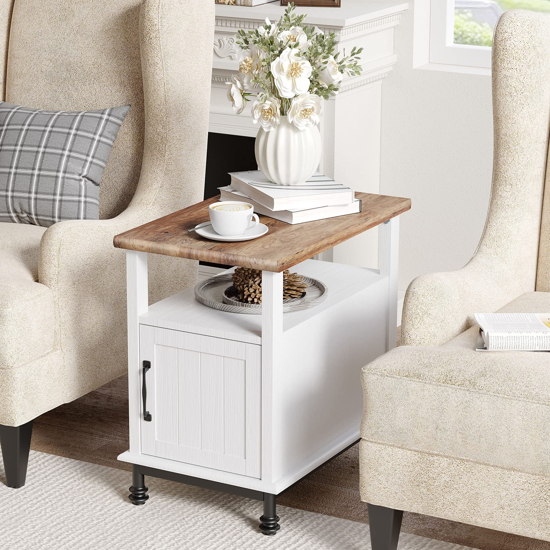 WAMPAT Farmhouse Nightstands Set of 2 - 24