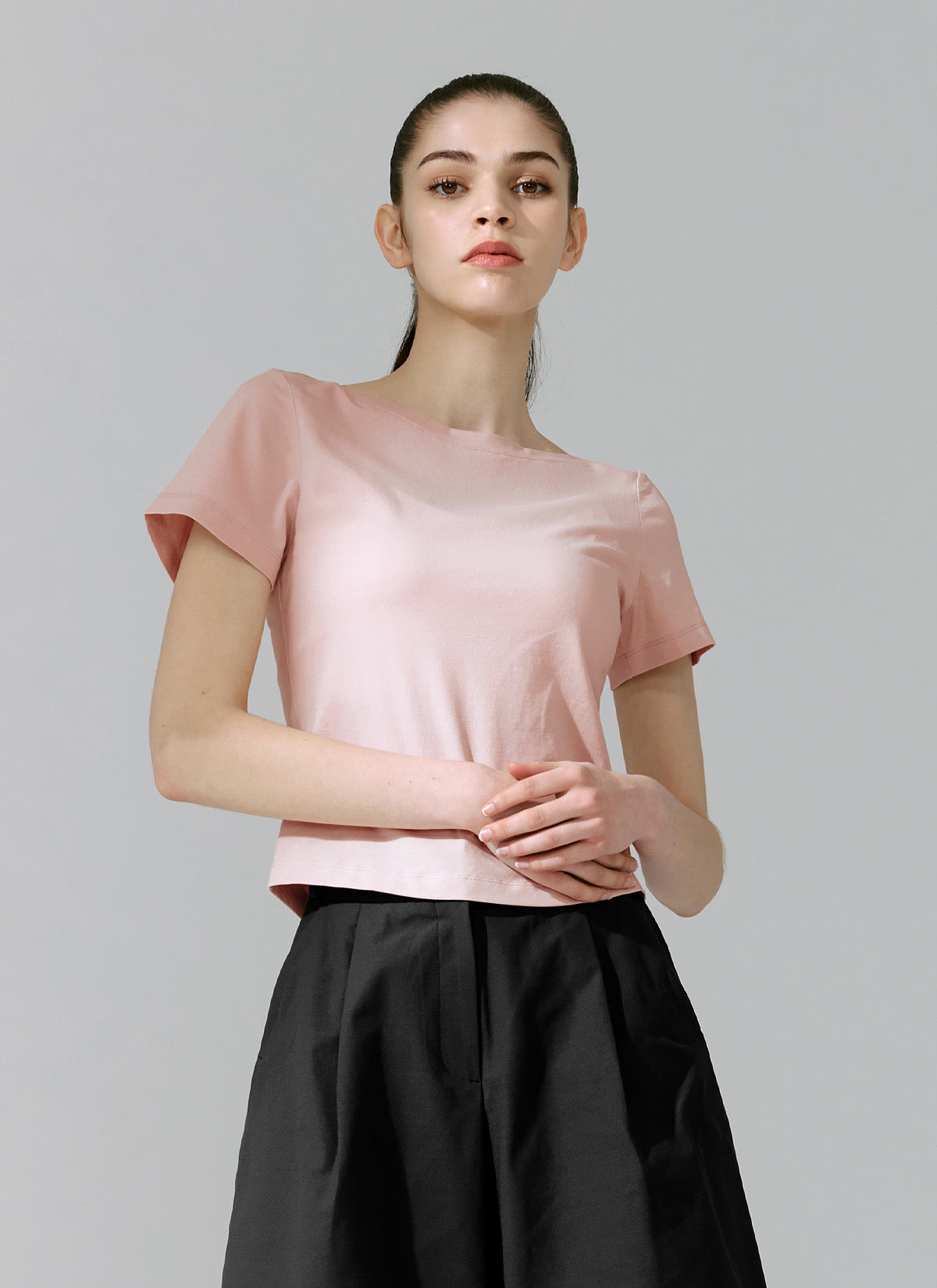 Supima Cotton Boat Neck Short Sleeve T-Shirt for Women - Soft & Breathable Summer Top - Perfect for Casual Wear, Beach Outings and Layering