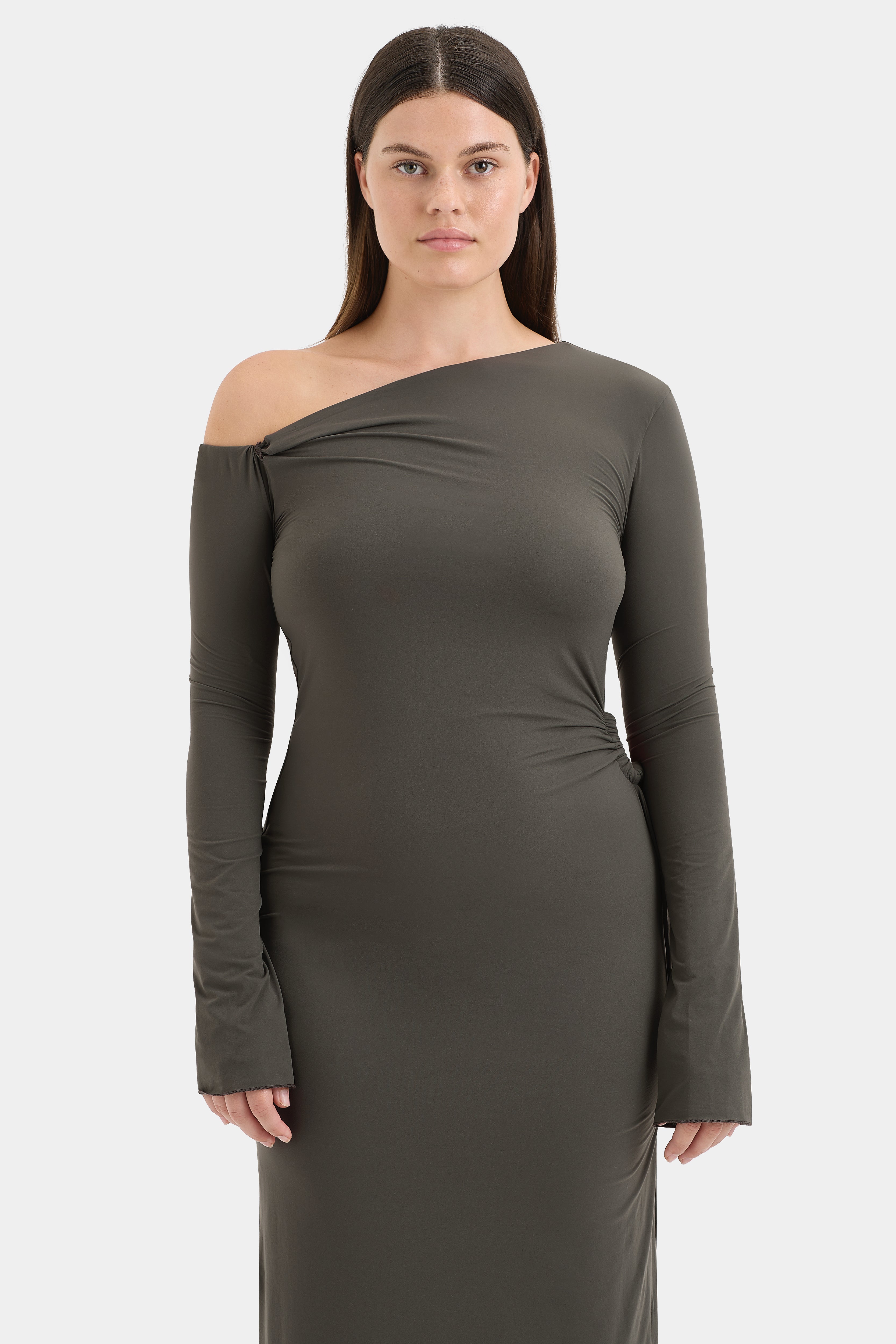 Hana Tie Maxi Dress for Women - Flowy Summer Beach Dress with Side Slit & Belt - Perfect for Vacations, Weddings, and Date Nights