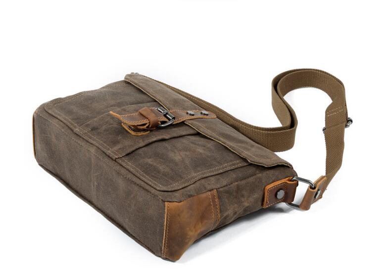 Women's Small Canvas Messenger Bag - Grey, Brown, Green - Perfect for Work, Travel & Everyday Use