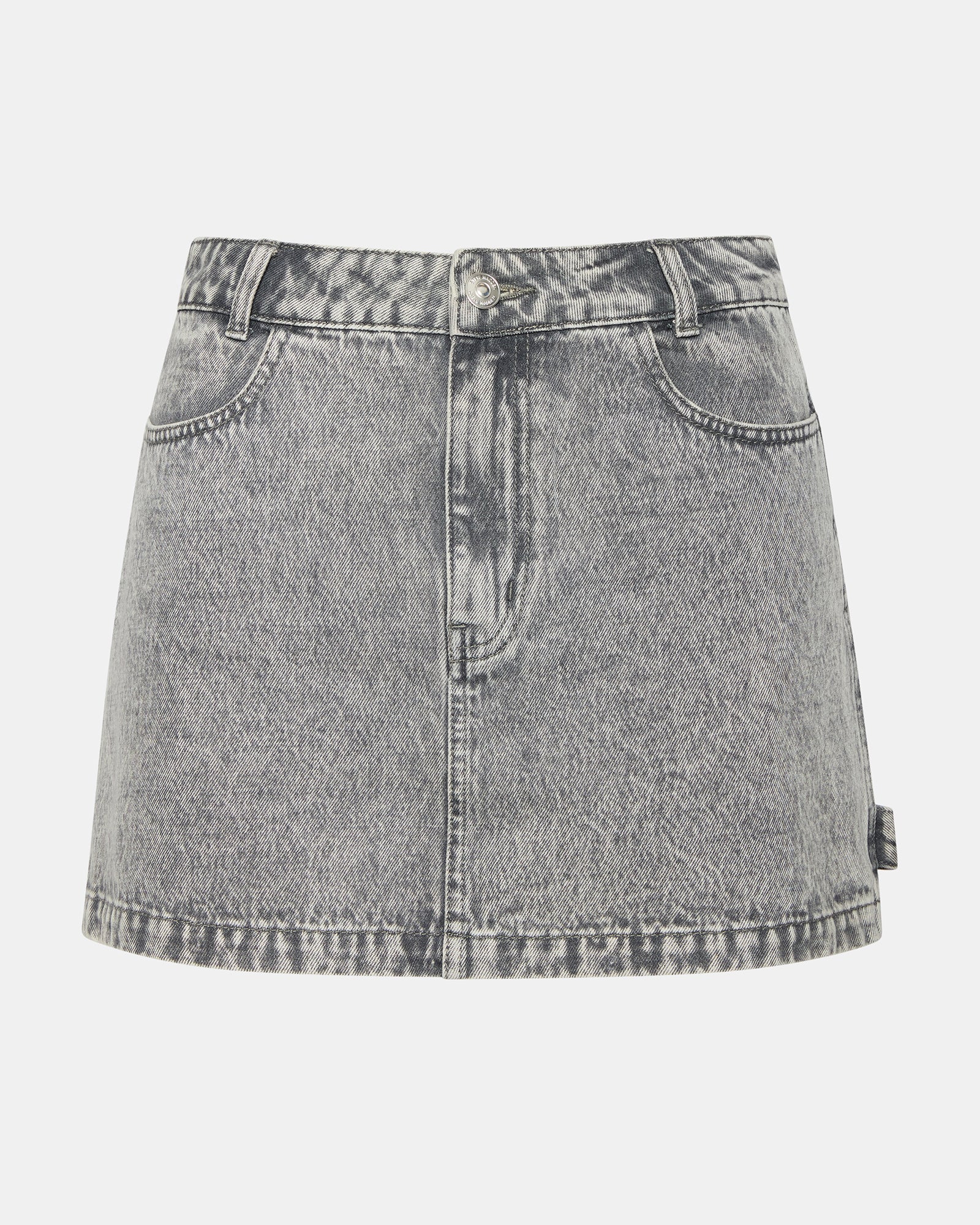 ABACO Women's Light Grey Denim Skirt - High Waist Stretch Jeans Skirt for Casual Wear, Office & Date Night Outfits