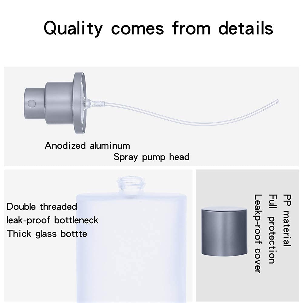 30ml Empty Refillable Glass Bottle with Spray Pump & Cap - 2 Pack for DIY Perfume, Essential Oils, Blends & Rose Water | Perfect for Travel, Home Fragrance & Beauty Products