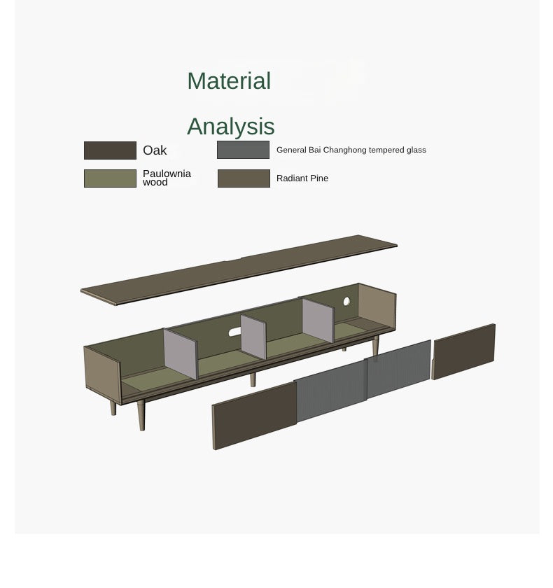 Modern Oak Solid Wood TV Stand with Storage - Stylish Entertainment Center for Living Room, Bedroom & Home Theater