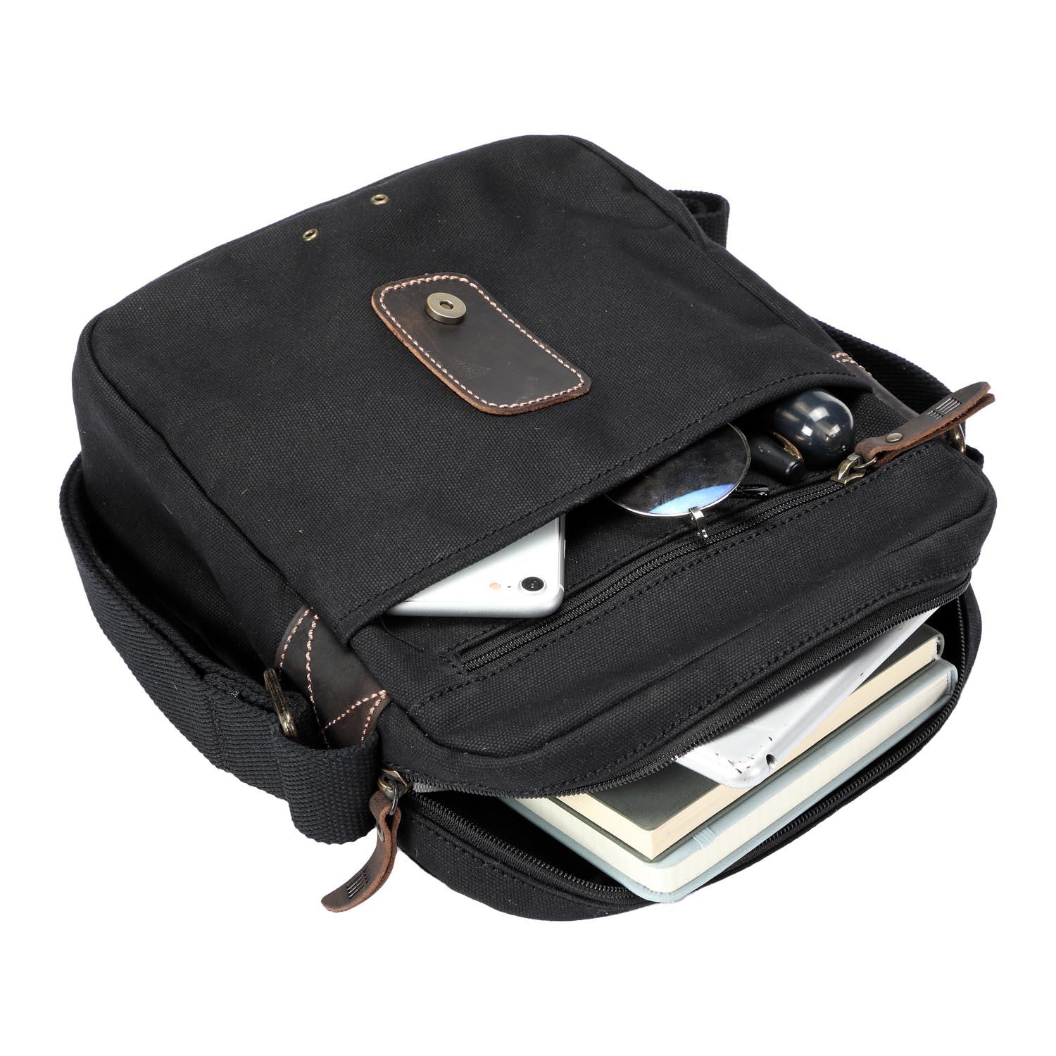 TRP0543 Troop London Heritage Canvas Crossbody Bag & Shoulder Bag - Stylish & Durable for Travel, Work & Everyday Use