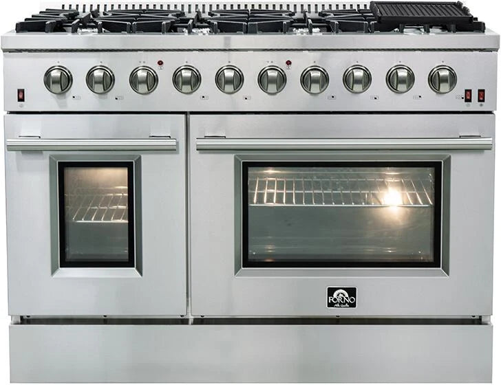 48 Inch Gas Range with Dishwasher and 60 Inch Refrigerator - Forno Premium Appliance Package for Modern Kitchens | Perfect for Home Chefs & Entertaining