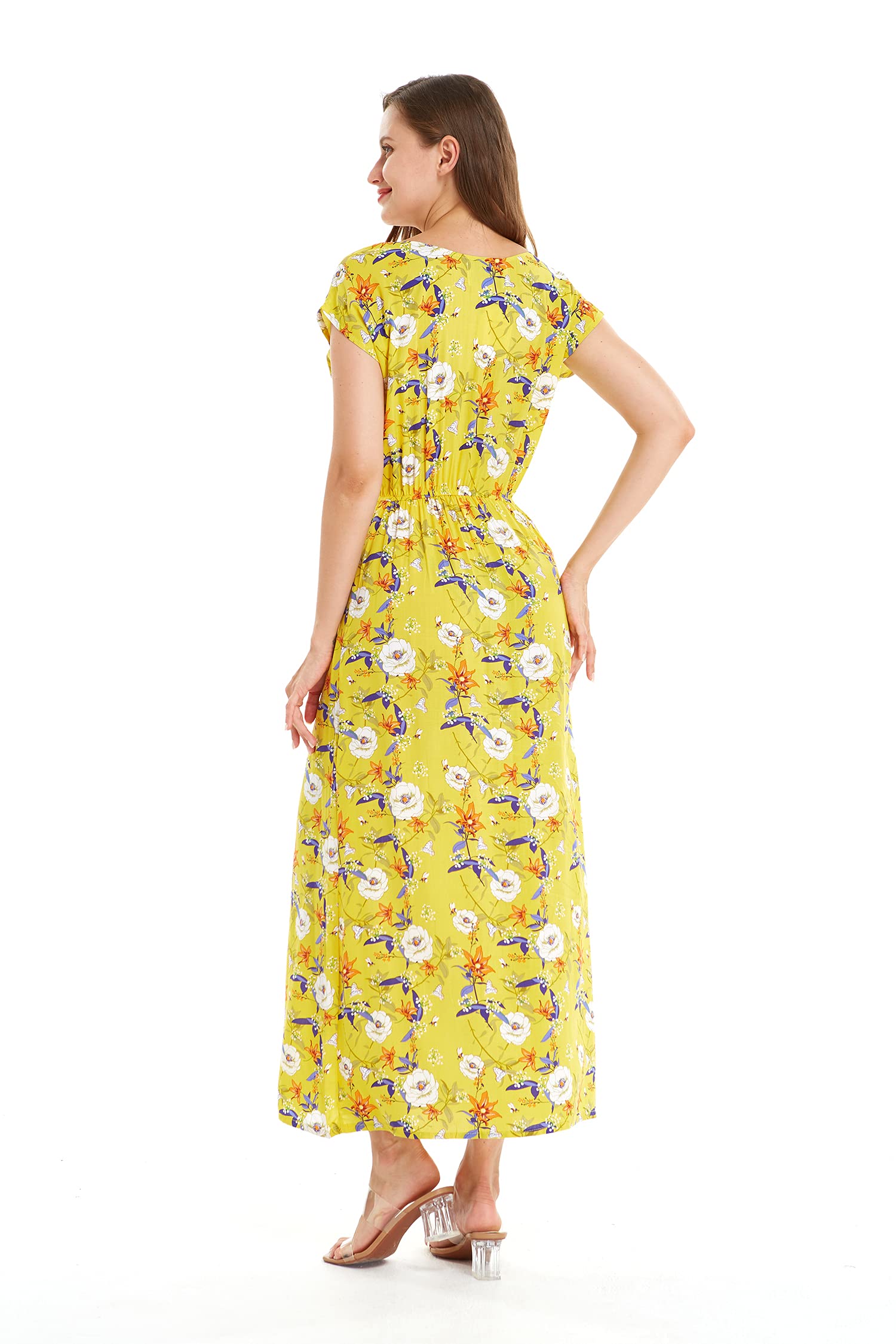 Hawaiian Luau Outfits for Family - Matching Men, Women, Girls & Boys Aloha Shirts in Vibrant Garden Poppy Yellow | Perfect for Beach Parties, Summer Vacations & Tropical Themed Events