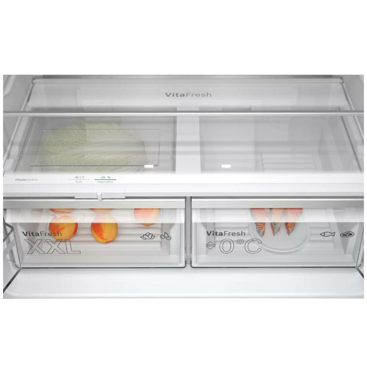 Bosch Series 6 605L French Door Refrigerator - Black Stainless Steel (KFN96AXEAA) | Energy Efficient, Spacious Fridge for Modern Kitchens & Large Families