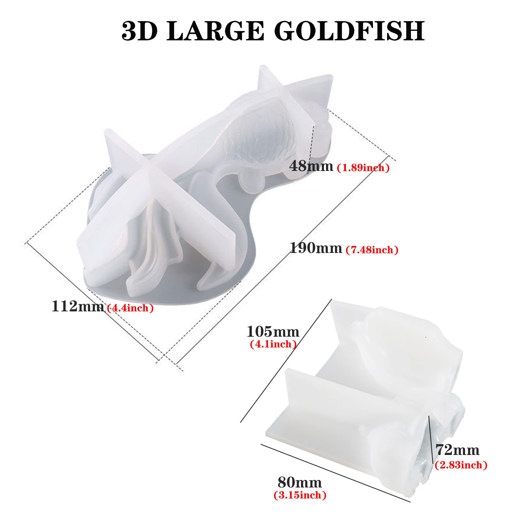 Yayatty 2-Piece Goldfish & Koi Fish Silicone Resin Molds - DIY Epoxy Craft Molds for Animal Shaped Resin Art - Perfect for Home Decor, Office Desk Ornaments, and Handmade Gift Making