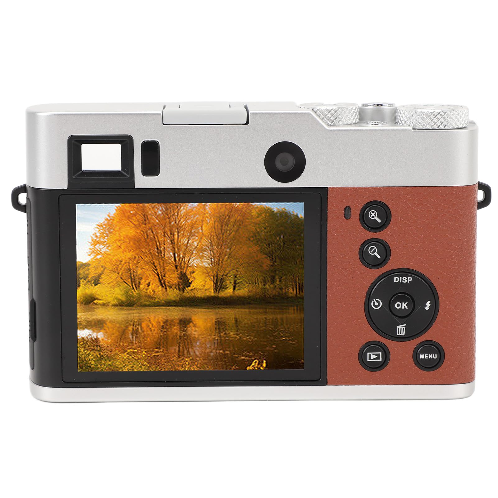 48MP 5K Professional Vlogging Camera with Flip Screen - 4K Video Recording Digital Camera for YouTube, Travel & Home Vlogging (Brown) - Perfect for Content Creators, Travel Bloggers & Family Memories