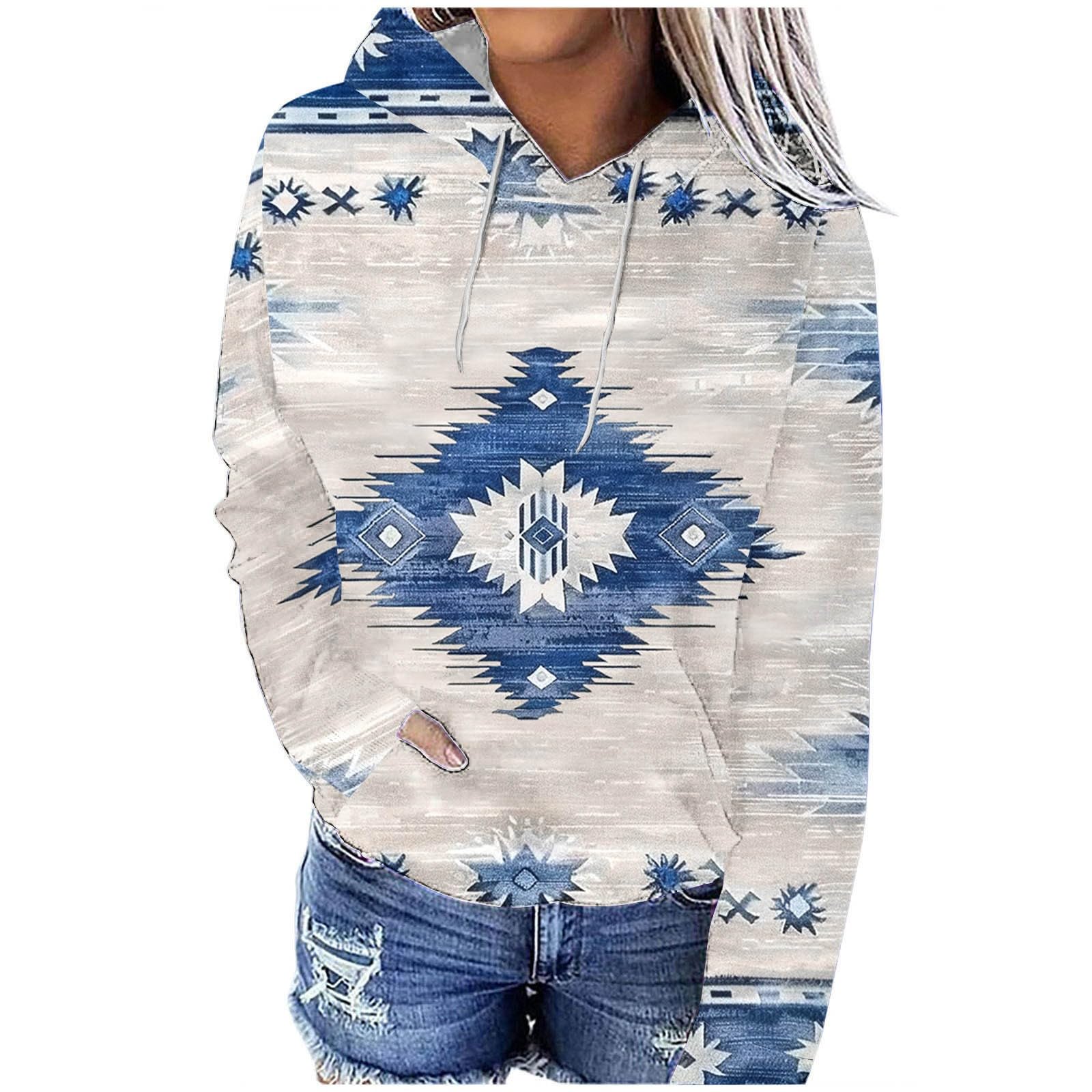 Boho Hoodies for Women - Long Sleeve Ethnic Pullover | Casual & Streetwear