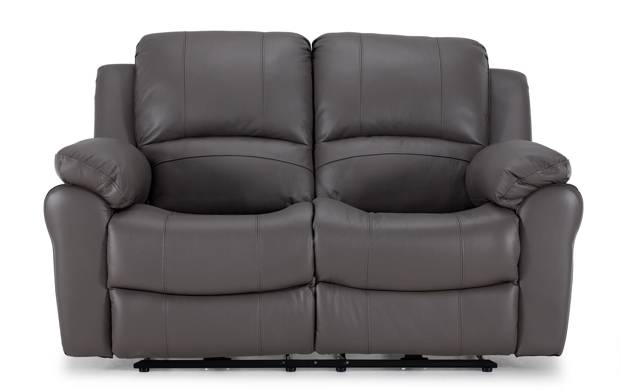 Premium Alba Leather Power Reclining Loveseat - Soft Grey - Modern Living Room Furniture for Relaxation & Movie Nights