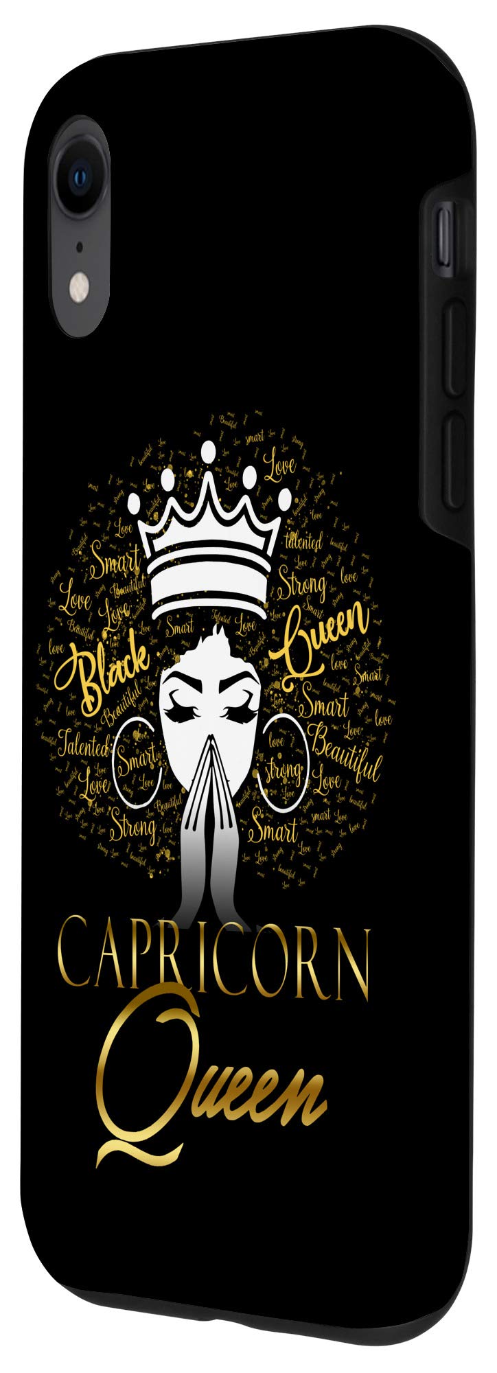 iPhone XR Capricorn Zodiac Case - Praying Queen Design, Black Lives Matter Theme, Perfect for Birthday Gifts & Daily Protection