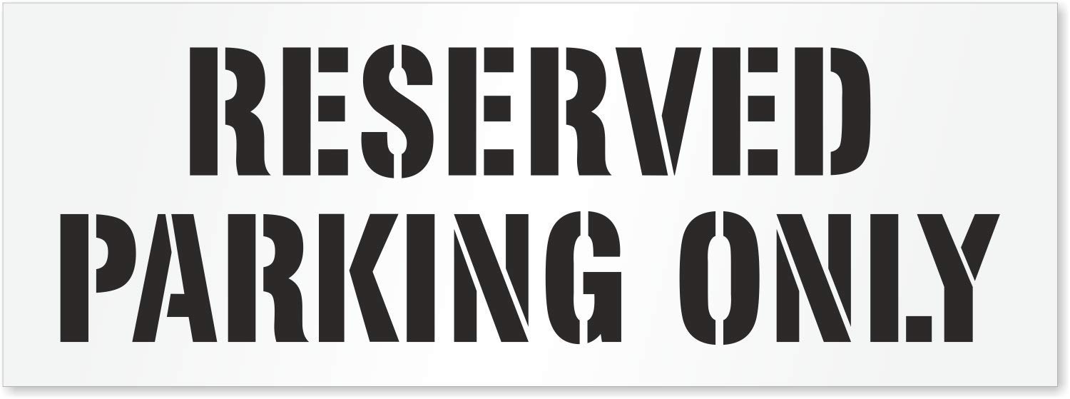SmartSign 'Reserved Parking Only' Reusable Plastic Stencil - 24