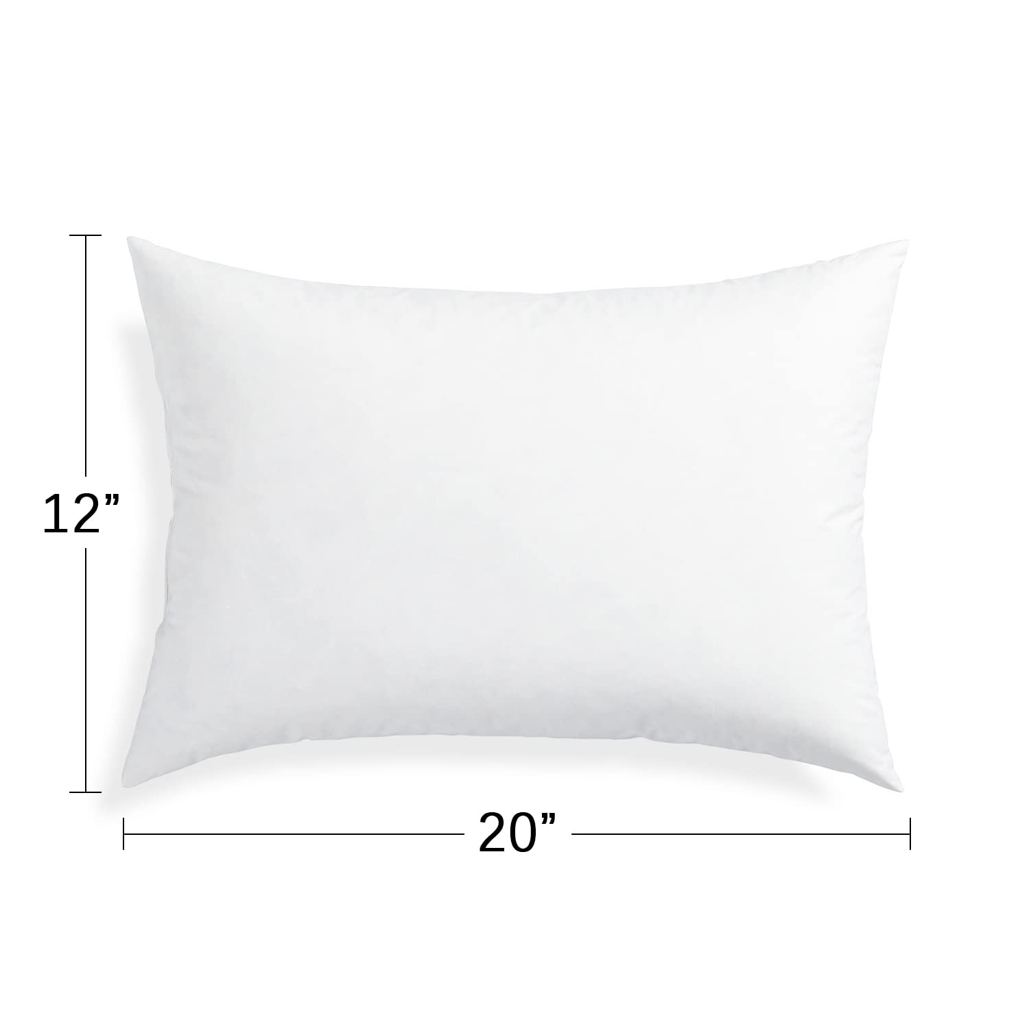 FBTS 20x12 Inch Rectangle Throw Pillow Inserts Set of 2 - Down Alternative Pillow Forms for Couch, Sofa & Bed Decor - Soft Sham Stuffer for Decorative Pillows