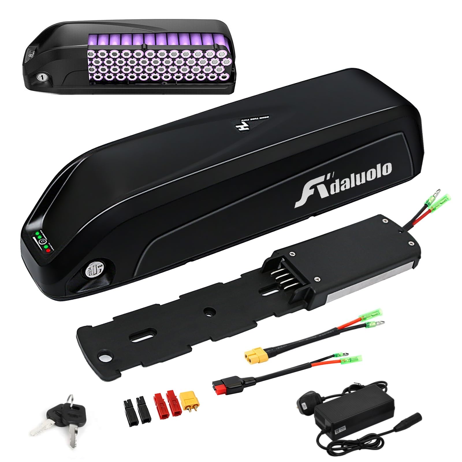 36V 13Ah Ebike Battery - Hailong Lithium Battery with 2A Fast Charger, BMS & Safety Lock | Compatible with 350W 500W 750W Motors | Perfect for Commuting, Mountain Biking & Urban Riding
