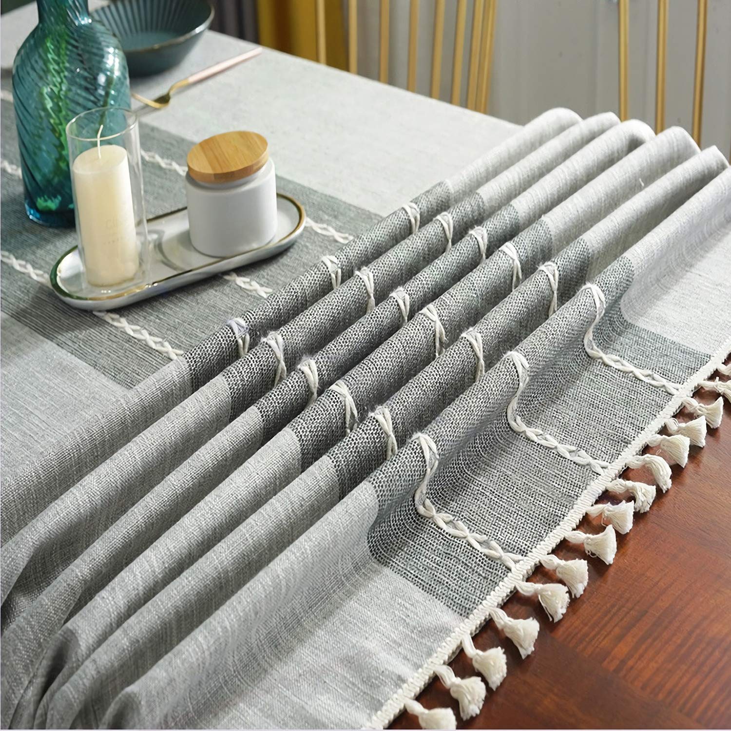 VECELO Spill-Proof Washable Polyester Tablecloth - 55
