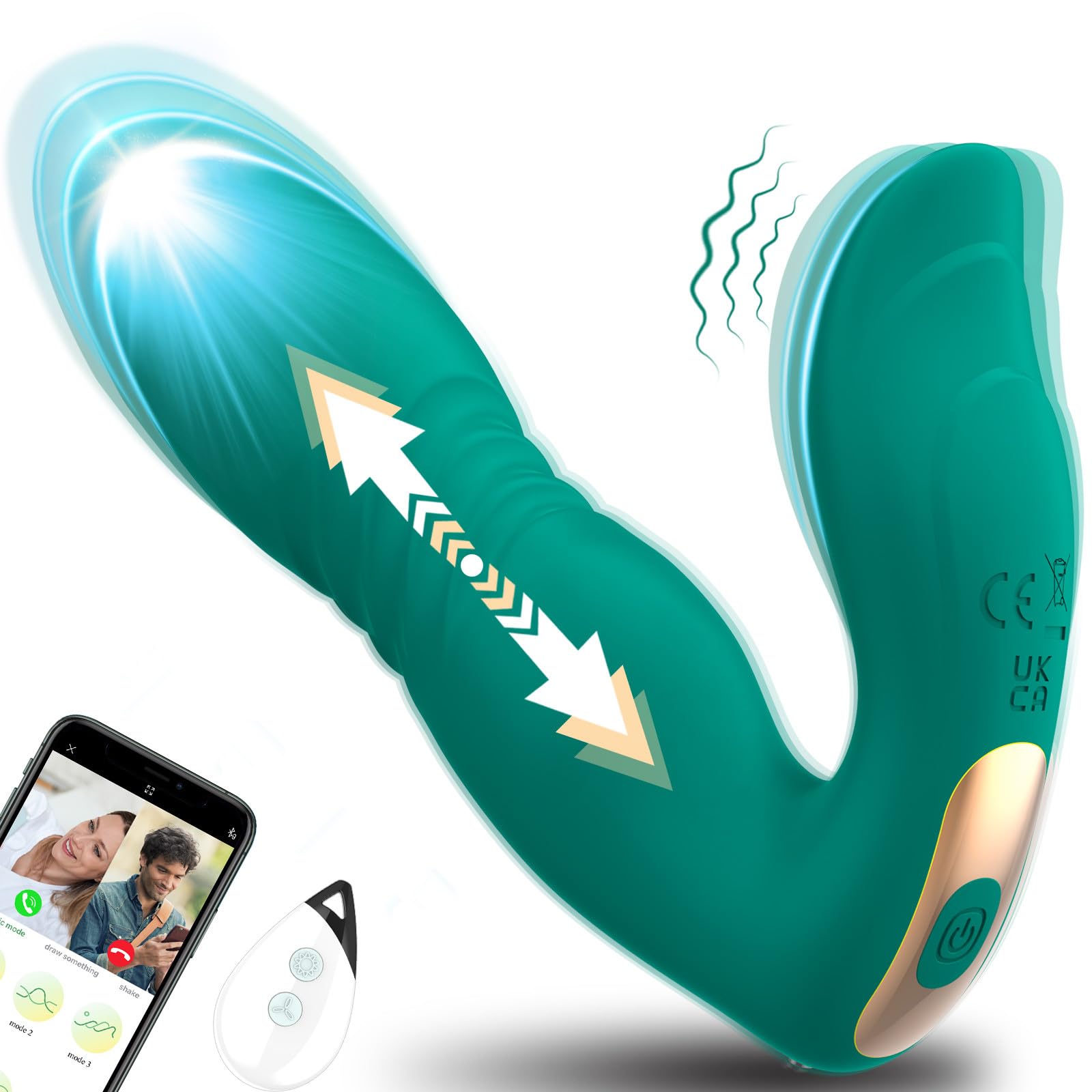 **Thrusting Wearable G-Spot & Clitoral Vibrator for Women – Remote Control APP Butterfly Panty Vibrator with 7 Thrusting & 7 Vibration Modes, Couples Sex Toy for Clitoral & Anal Stimulation – Perfect for Solo Play & Intimate Couples Game Nights**