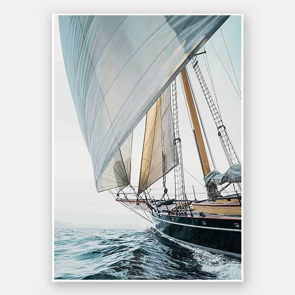 Day at Sea Unframed Art Print - Nautical Wall Decor for Beach House, Living Room & Office - Ocean Themed Home Decor