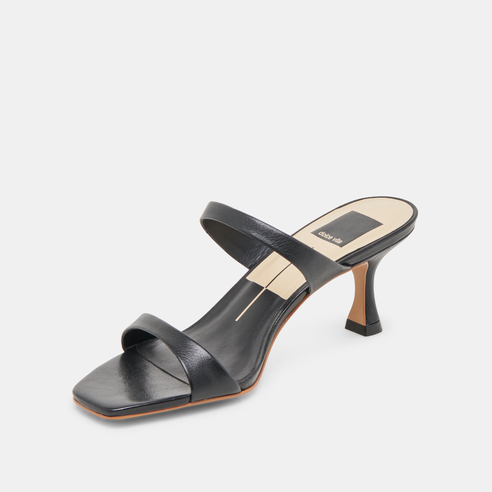 GENORA Women's Wide Heel Black Leather Pumps - Comfortable Dress Shoes for Work, Party & Evening Occasions