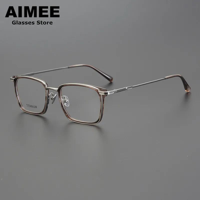 Aimee Unisex Full Rim Square Acetate Titanium Eyeglasses 6322 - Lightweight & Durable Frame for Work, Reading & Fashion