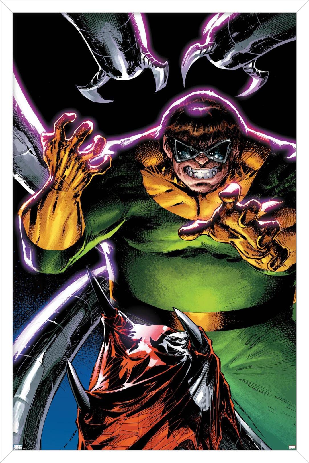 Marvel Comics Doctor Octopus Wall Poster - The Amazing Spider-Man #3 Art Print, 22.4x14.7 Inches White Framed Version | Superhero Decor for Bedroom, Office & Game Room