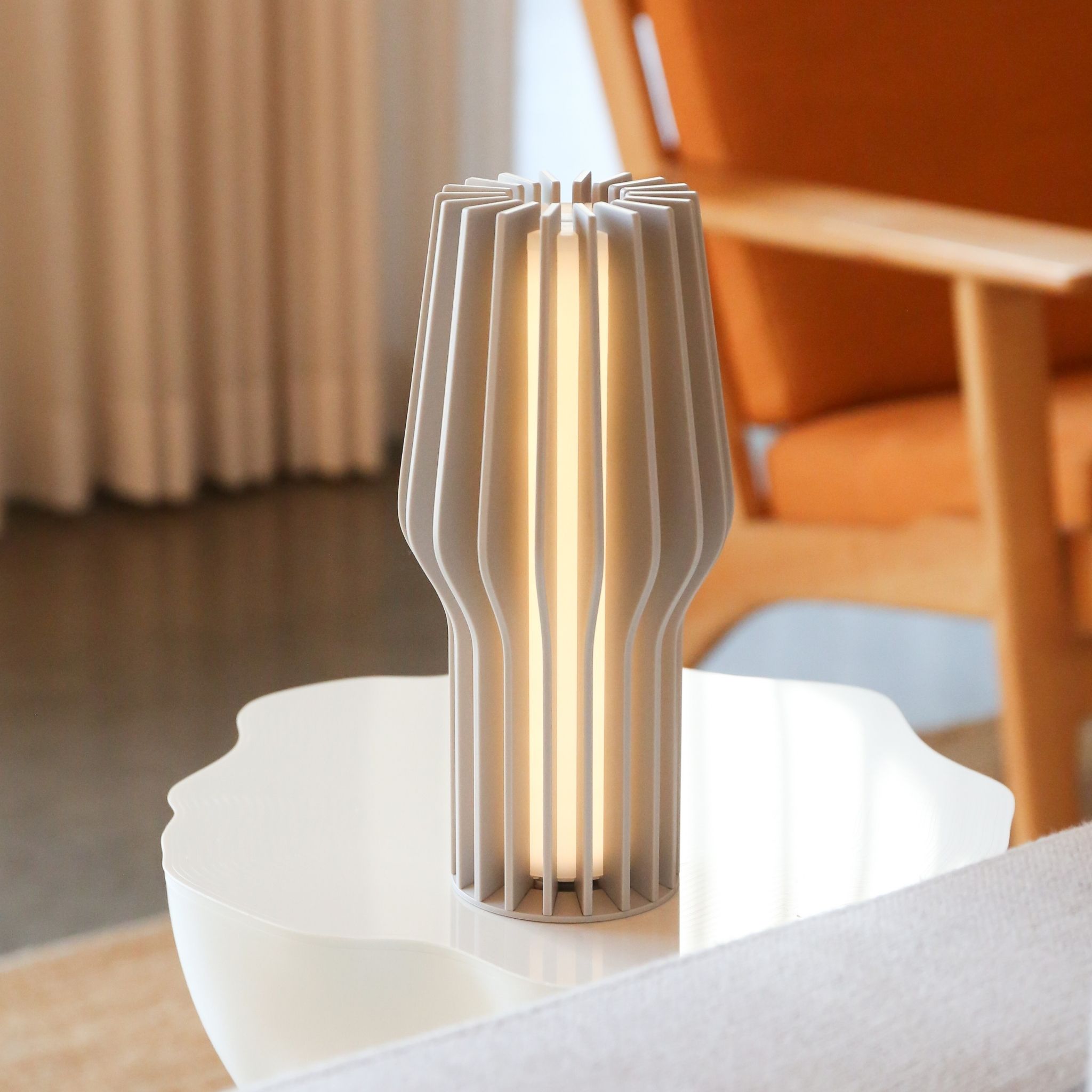 EVA SOLO Radiant Rechargeable Table Lamp - Beige LED Night Light for Bedroom, Living Room & Office | Dimmable, Portable & USB Charging