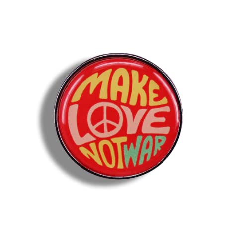 Red 'Make Love Not War' Enamel Pin - Peace Symbol Brooch for Jackets, Jeans & Backpacks - Unique Lapel Pin for Men, Women & Teens - Perfect Gift for Hippie, Greenpeace & Peace Lovers - Wear on Denim, Hats & Bags for a Stylish Statement