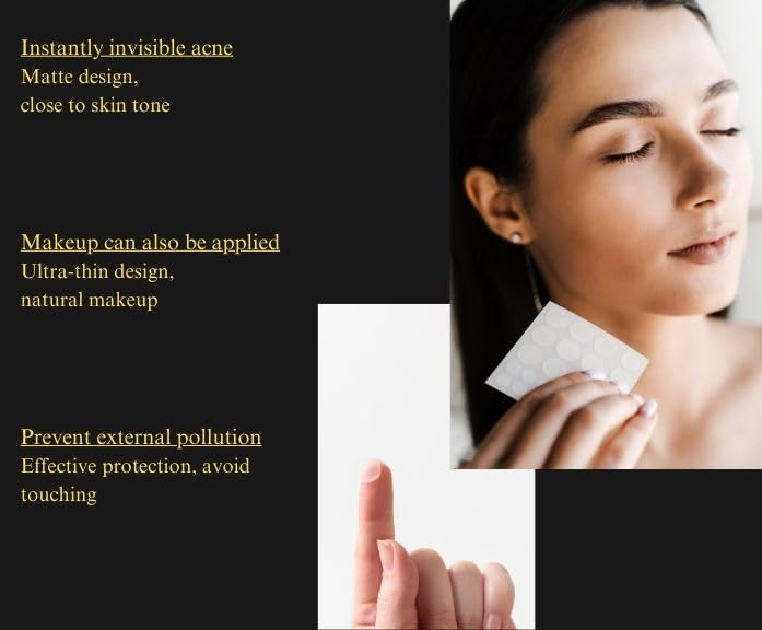 Acne Pimple Patches with Collagen & Vitamin C - Salicylic Acid Hydrocolloid Spot Treatment for Face (8mm & 12mm, 36 Count) | Organic, Sulfate-Free, Invisible | Perfect for Overnight Acne Care & Daily Blemish Cover