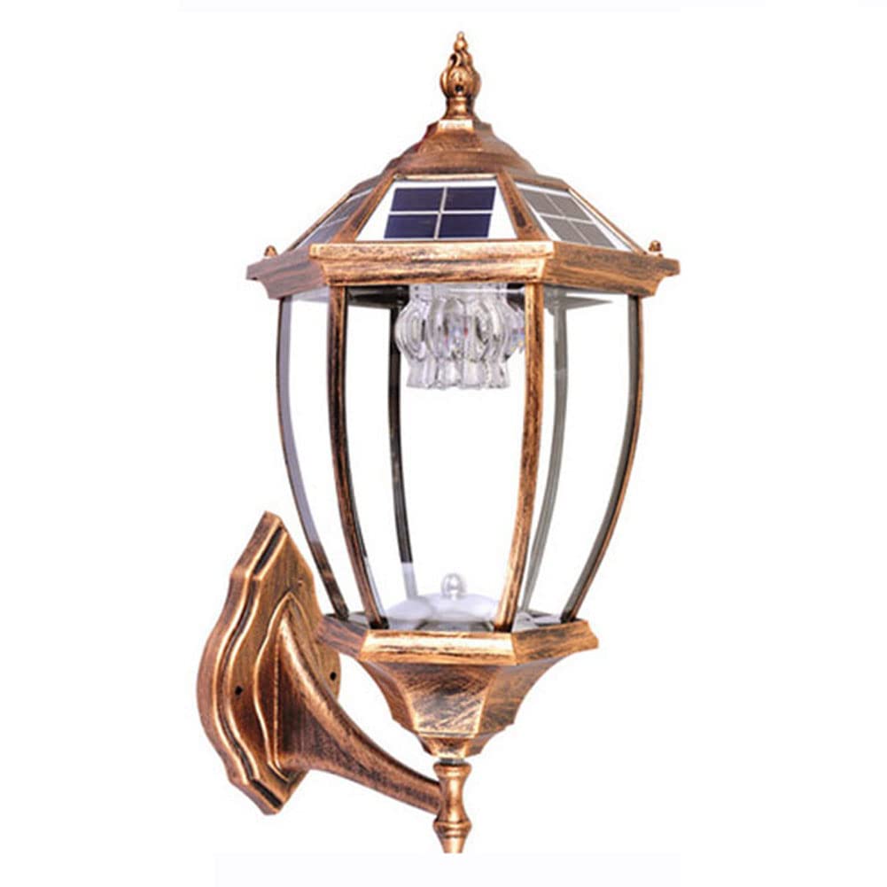 Outdoor Solar Powered Wall Sconce Light - IP65 Waterproof Garden Security Lights with Hexagonal Design for Yard, Fence & Patio | Weatherproof Solar Lantern for Porch, Pathway & Landscape Lighting