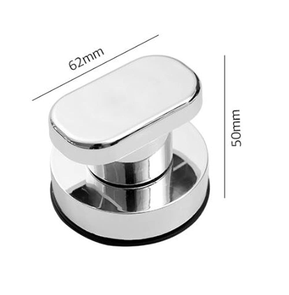 KAFENDA Strong Suction Cup Glass Mirror Door Handle - Refrigerator Drawer, Bathroom Wall Rail & Bathtub Shower Grab Bar - Non-Slip Kitchen Cabinet Handle (Silver) | Perfect for Elderly Safety & Accessibility in Bathrooms, Kitchens & Glass Doors