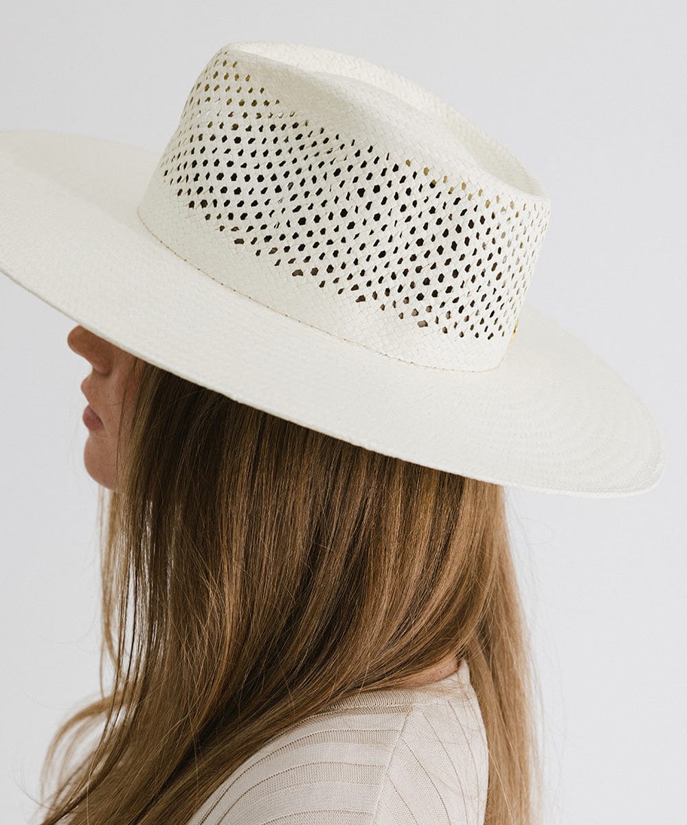 Nell Vented Fedora Straw Hat for Women - Breathable Summer Sun Hat with Wide Brim - Perfect for Beach, Garden, and Outdoor Activities