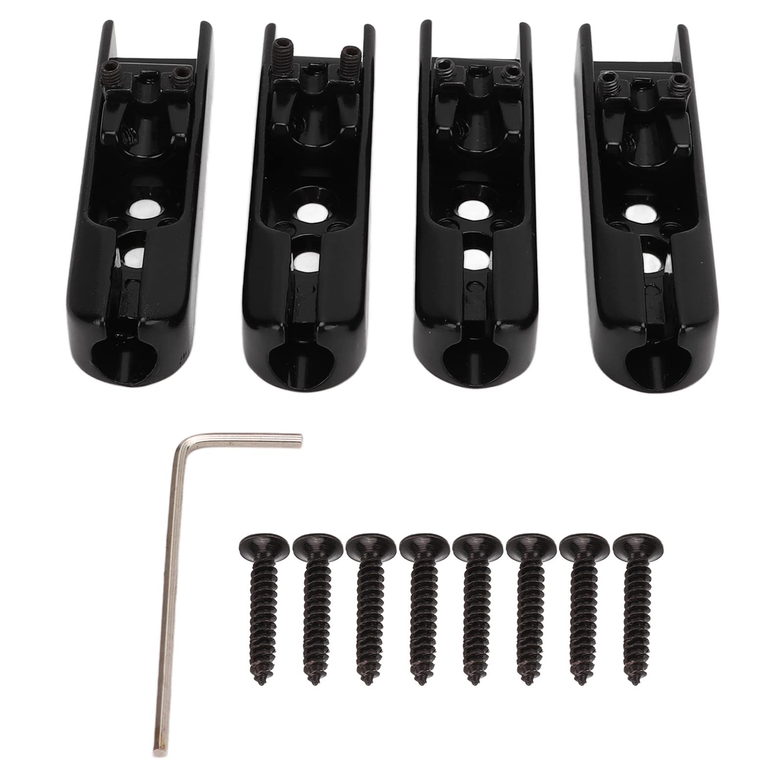 4 String Electric Bass Guitar Bridge - Single Lock Down Metal Textured Bass Bridge (Black) | Premium Performance Accessory for Rock, Jazz & Studio Recording